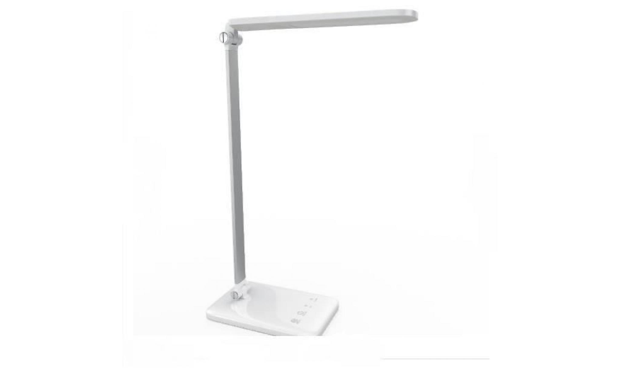a  lampe de bureau led blanche 7w 6 niveaux d’intensité lumière réglable 5000k lampe orientable pliable contrôle tactile lyw0760