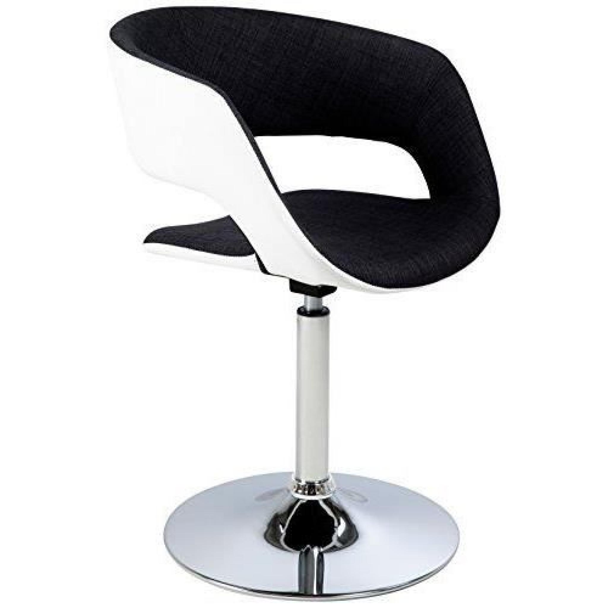 AC Design Furniture 0000057655 Jack Chaise de salle à  manger avec dossier Extérieur avec revêtement imitation cuir Blanc/gris