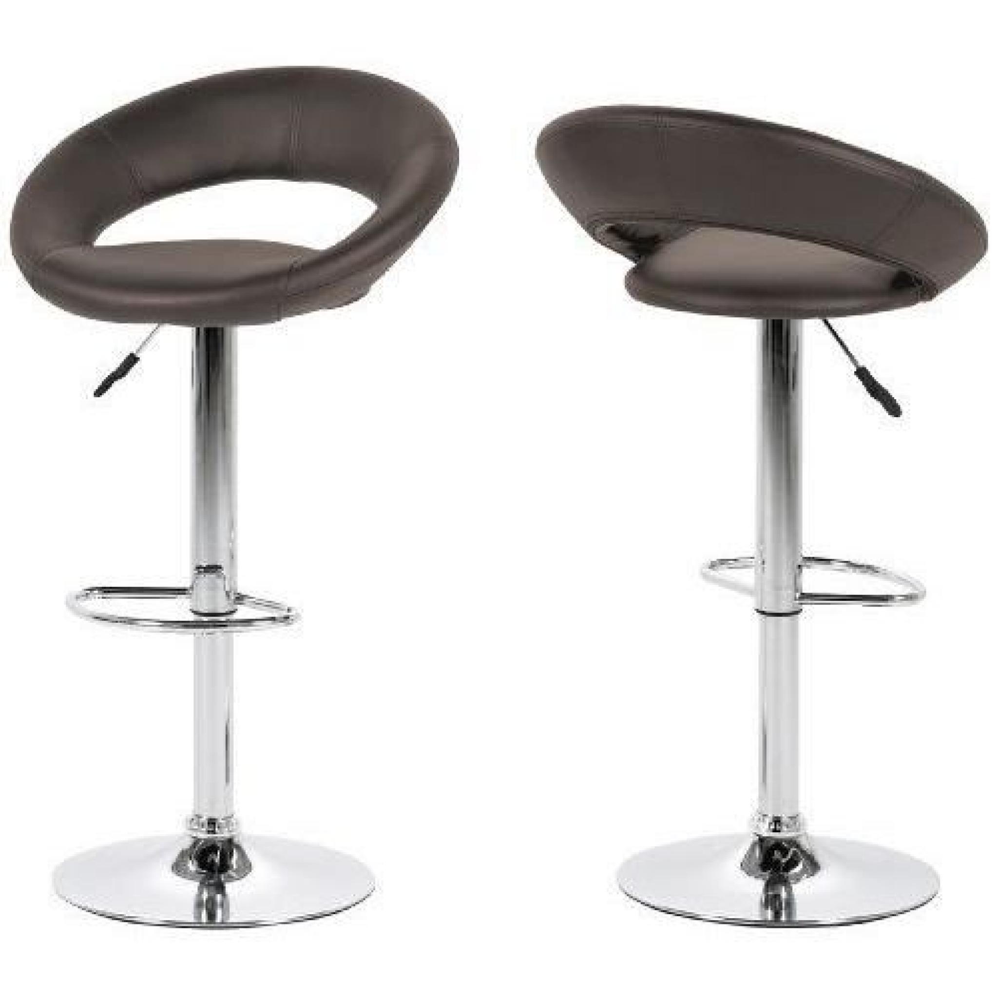 AC Design Furniture 28953 Thilde Set de 2 tabourets de bar imitation cuir Brun…