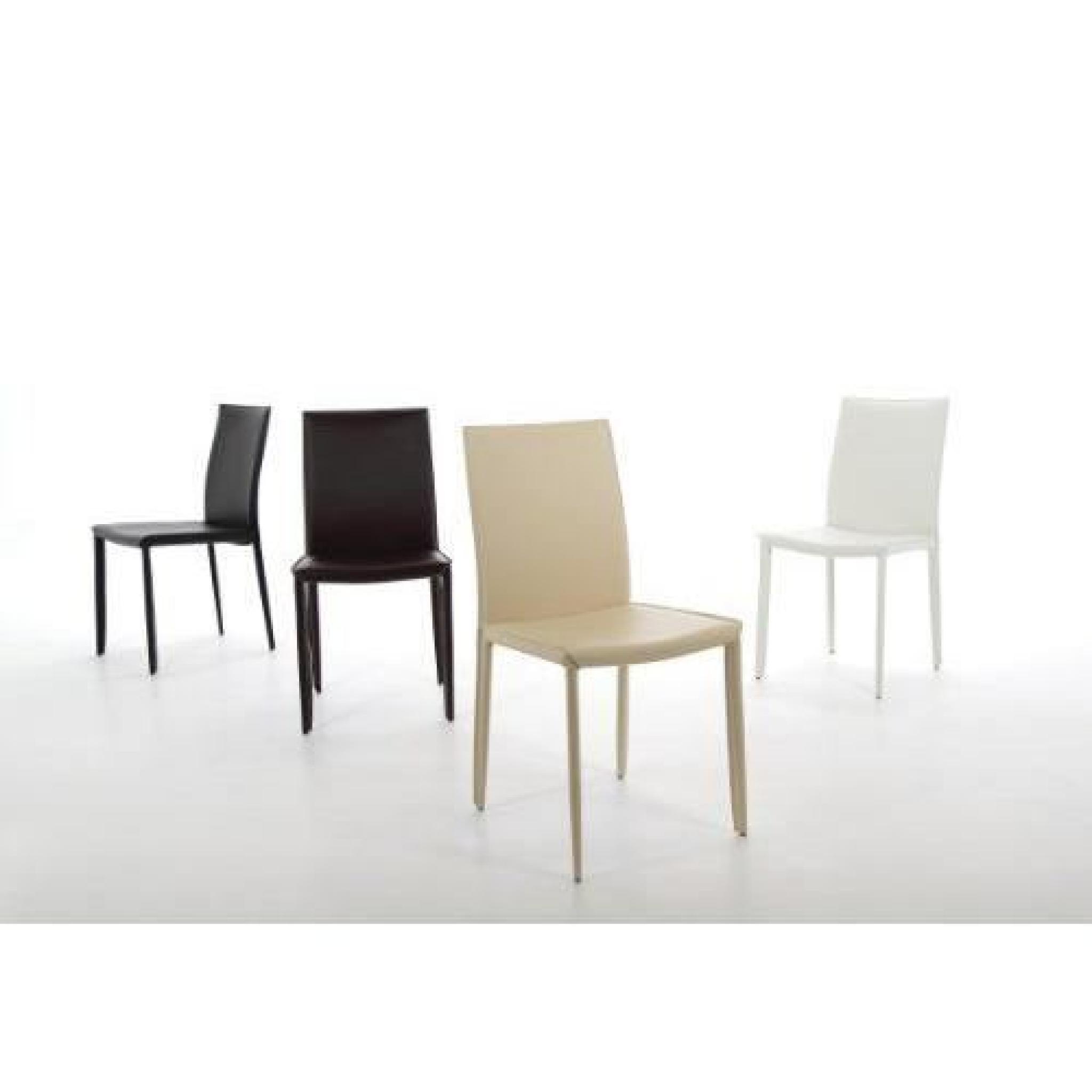 AC Design Furniture 42338 Emma Set de 2 chaises de salle-Ã -manger cuir 100% régénéré Blanc…