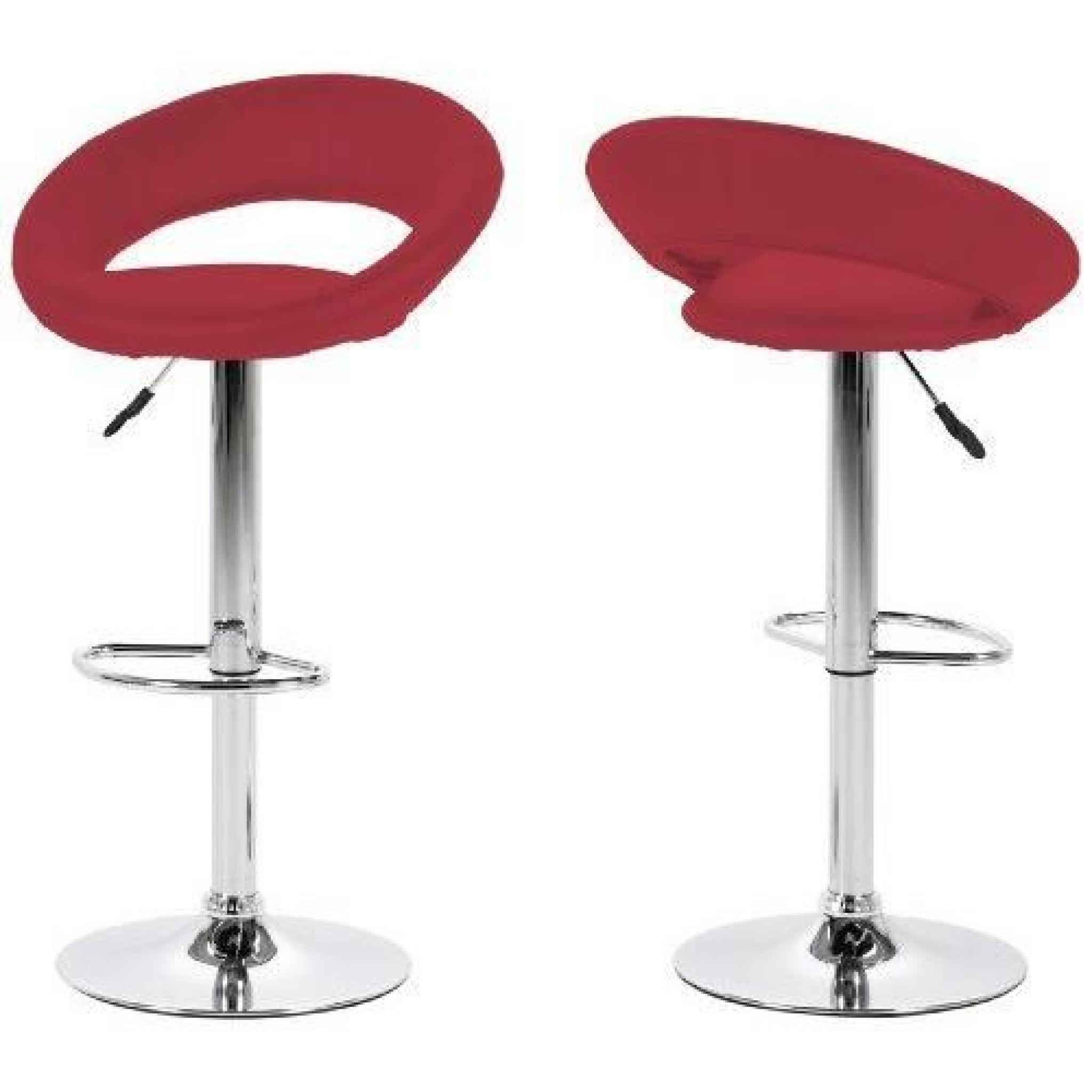 AC Design Furniture 44795 Thilde Lot de 2tabourets de bar en simili-cuir Rouge…