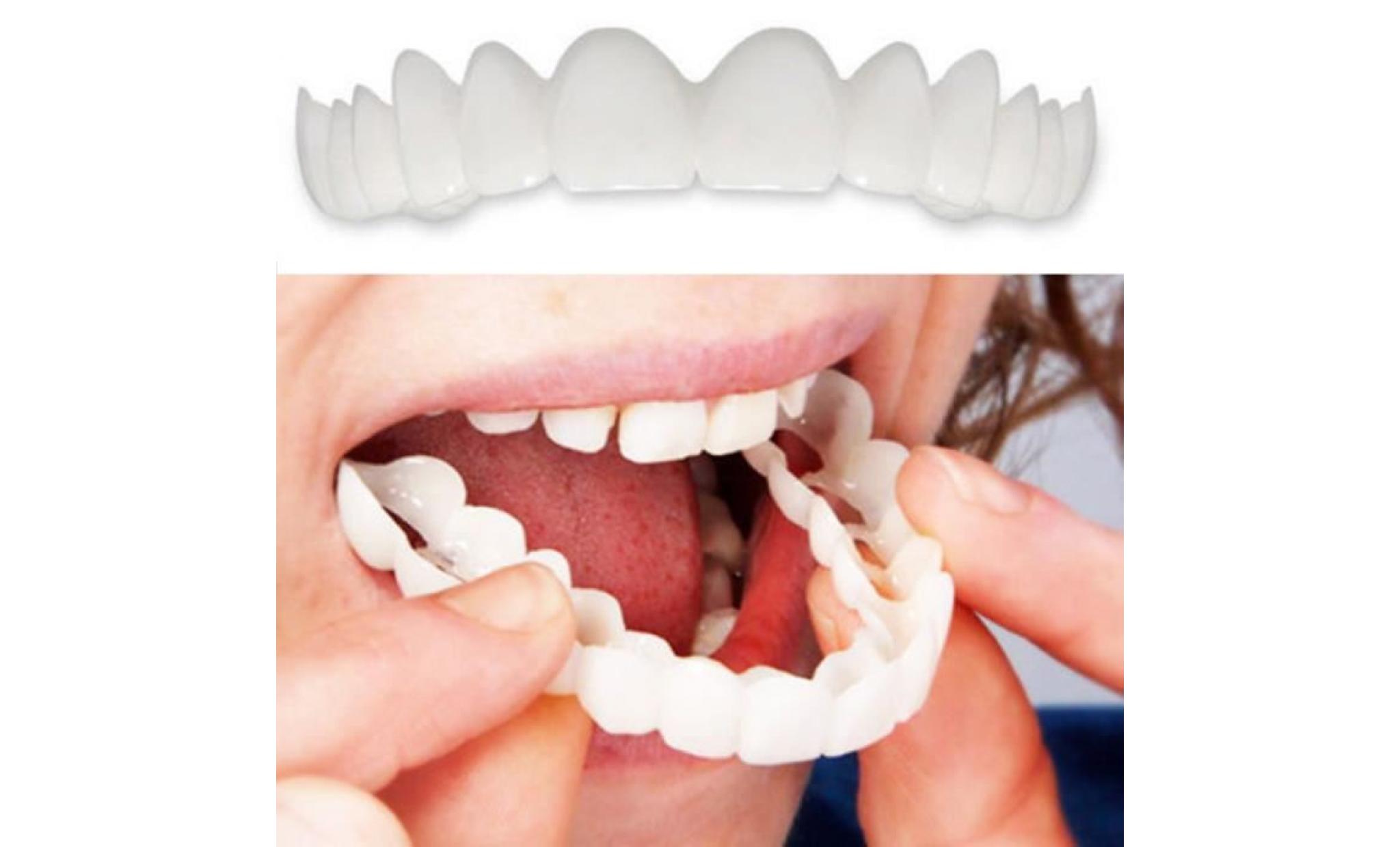 accessoire pour prothèses dentaires avec fausse dent et dents blanches comfort fit flex pour hommes, femmes