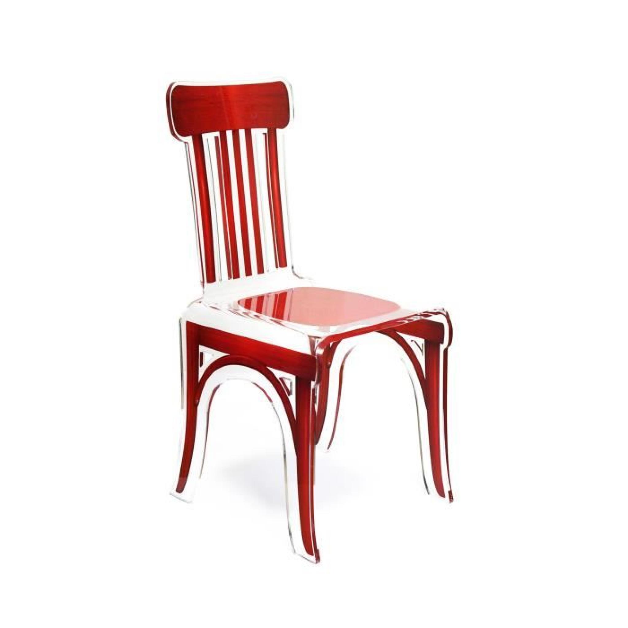 Acrila - Chaise Bistrot - Rouge pas cher