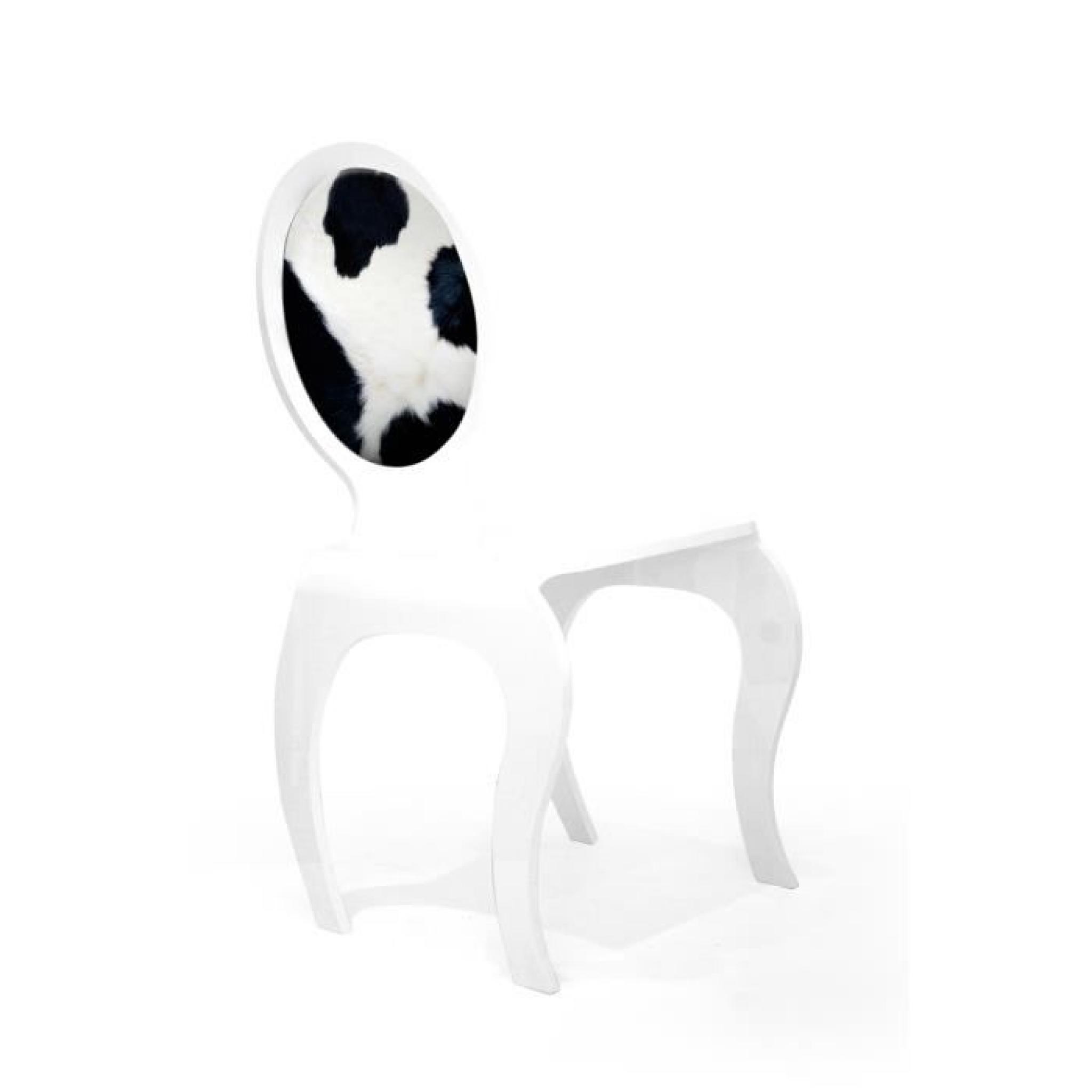 Acrila - Chaise Opéra - Blanc - motif vache