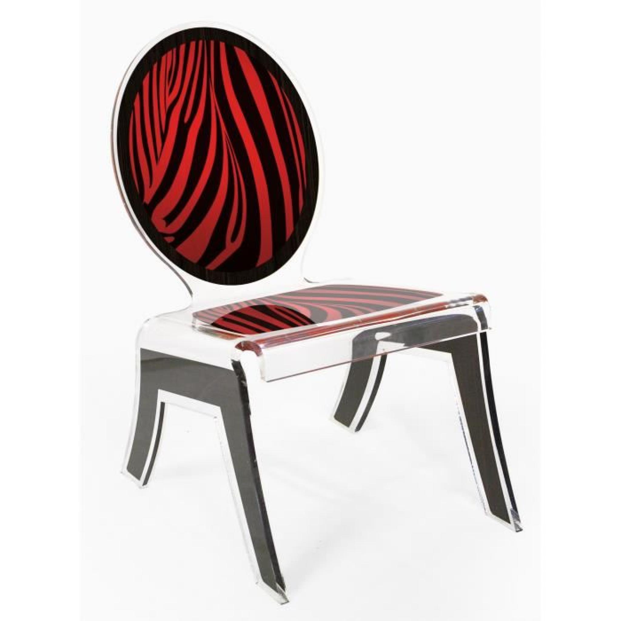 Acrila - Chaise relax Wild - Zèbre rouge
