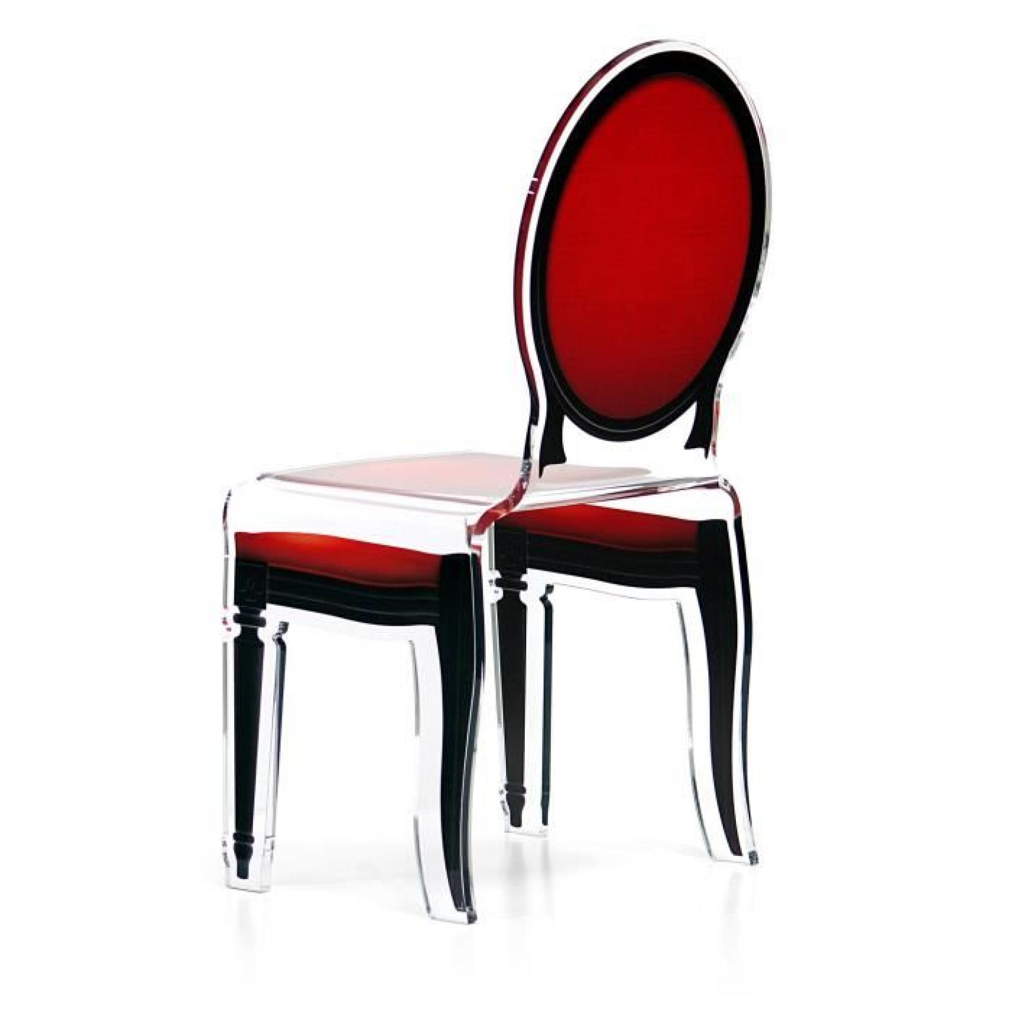 Acrila - Chaise Sixteen - Rouge contour noir