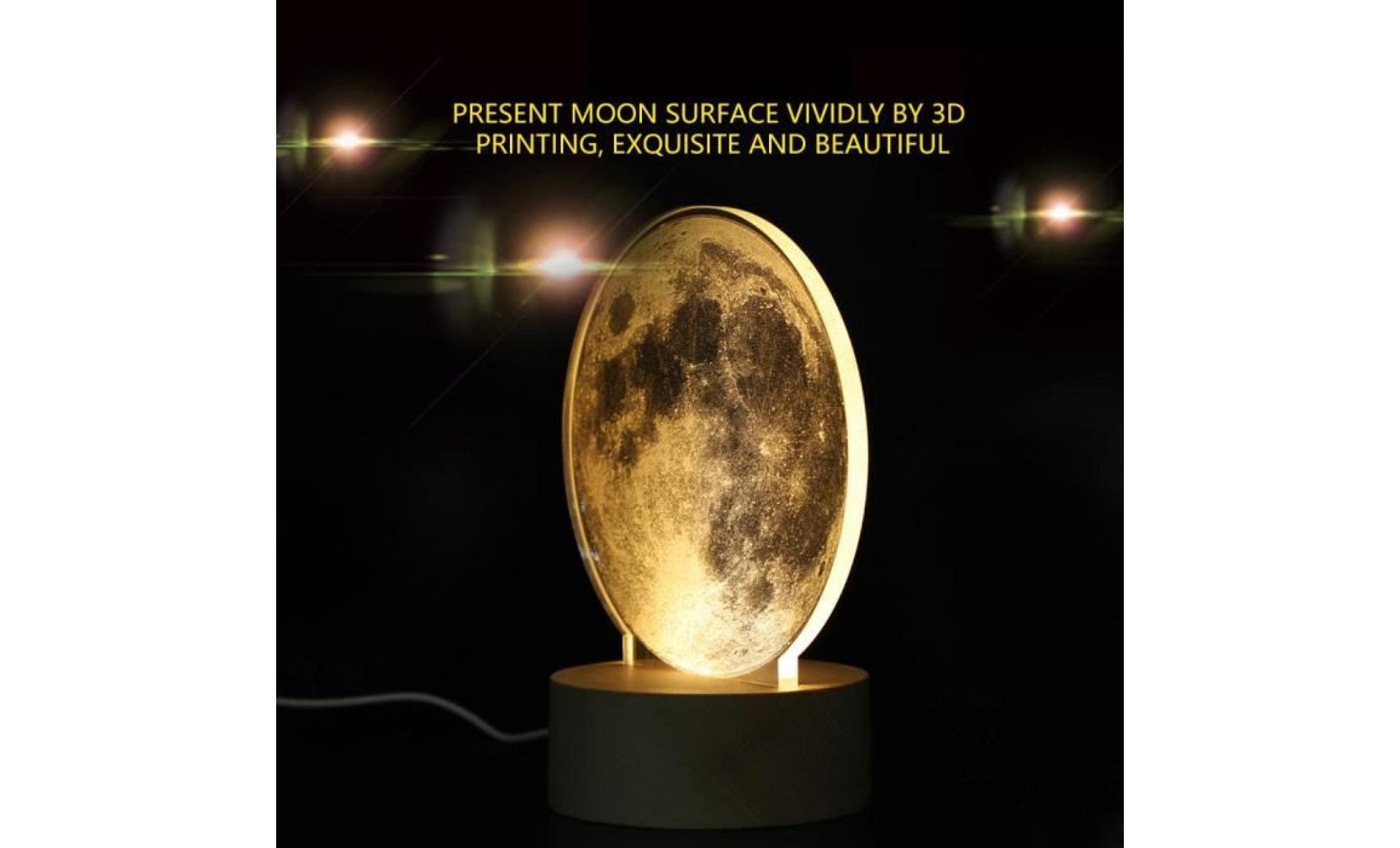 acrylique 3d led moon nightlight lampe de chevet diy commande tactile usb charge pas cher