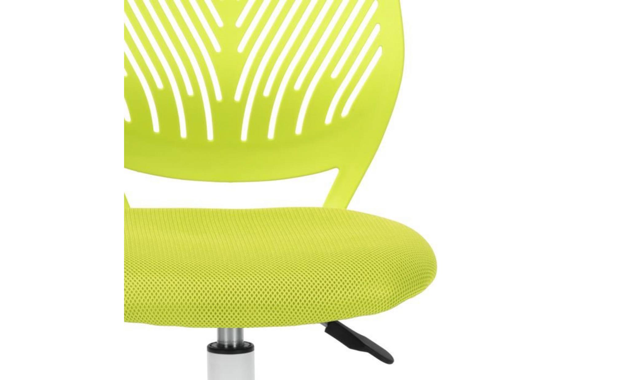 aingoo chaise de bureau enfant etudiant réglable roulant plastique maille métal vert blanc pas cher