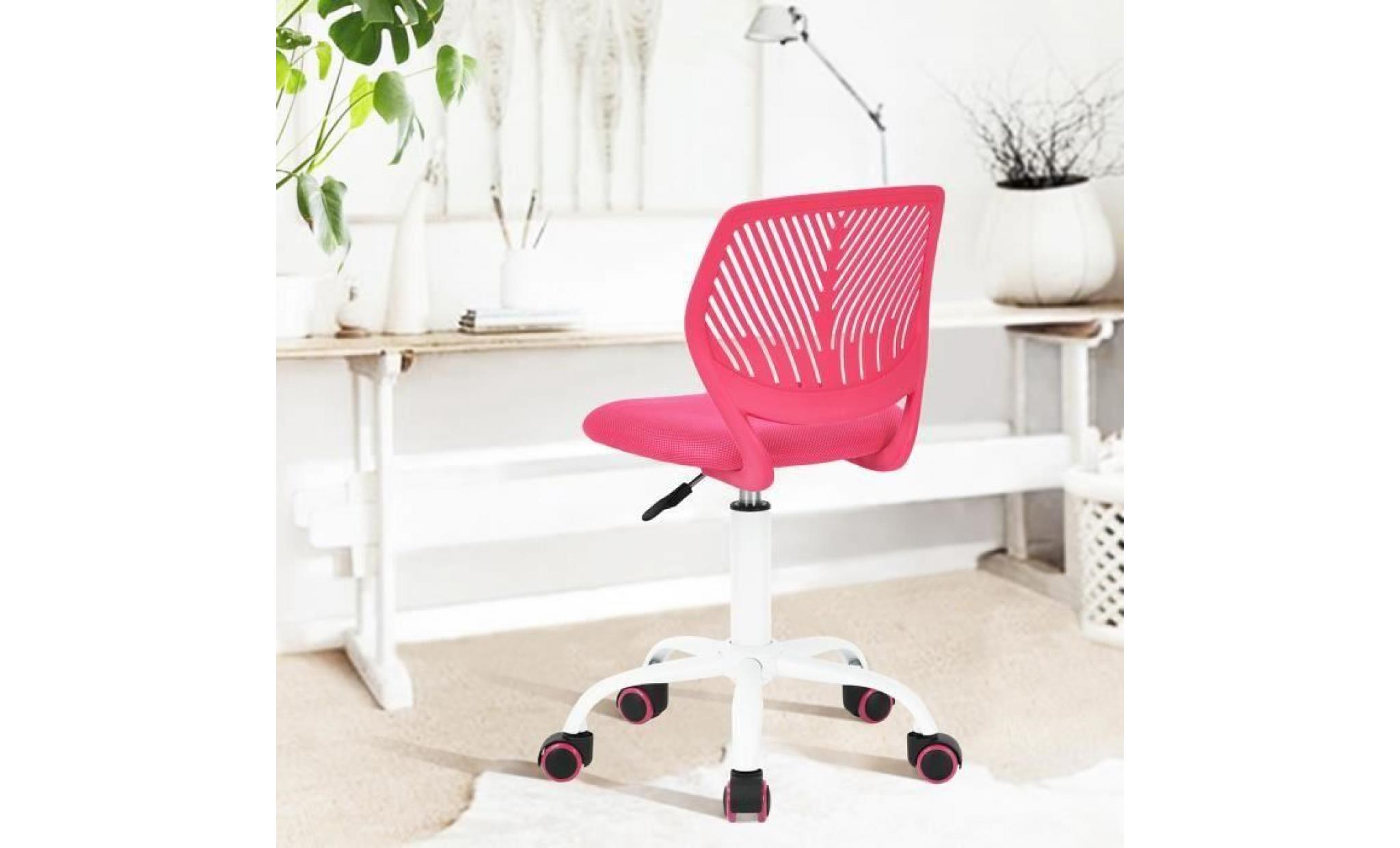 aingoo® chaise de bureau pour table de ordinateur   5 roues   rose