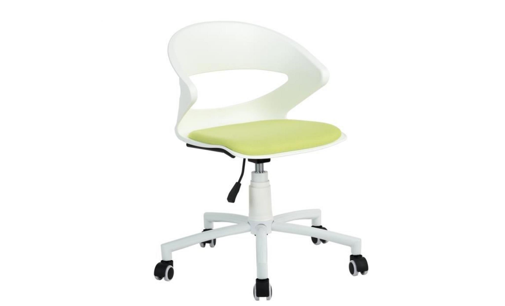 aingoo fauteuil de bureau chaise réglable sur roulettes plastique méétal vert anis blanc