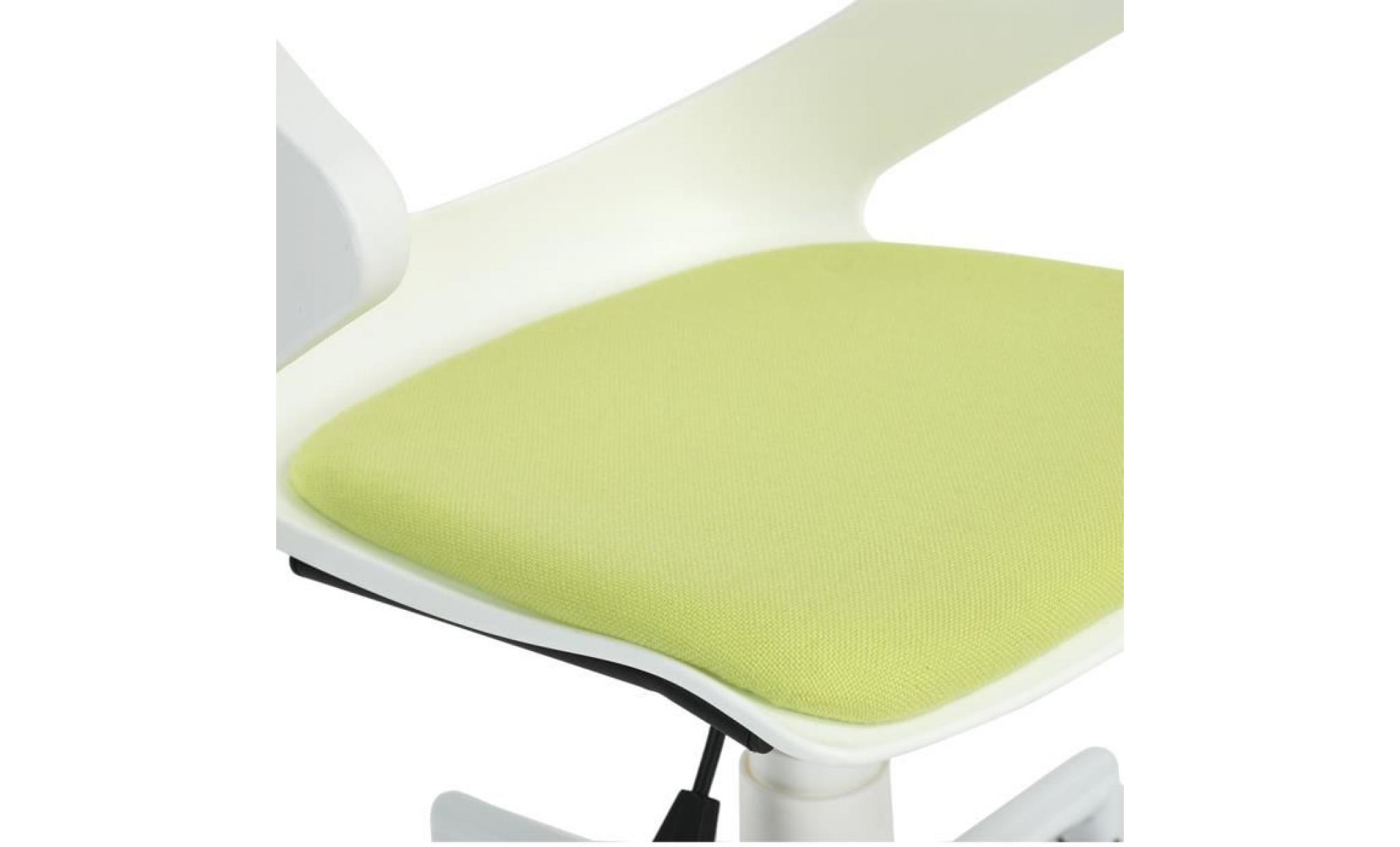 aingoo fauteuil de bureau chaise réglable sur roulettes plastique méétal vert anis blanc pas cher