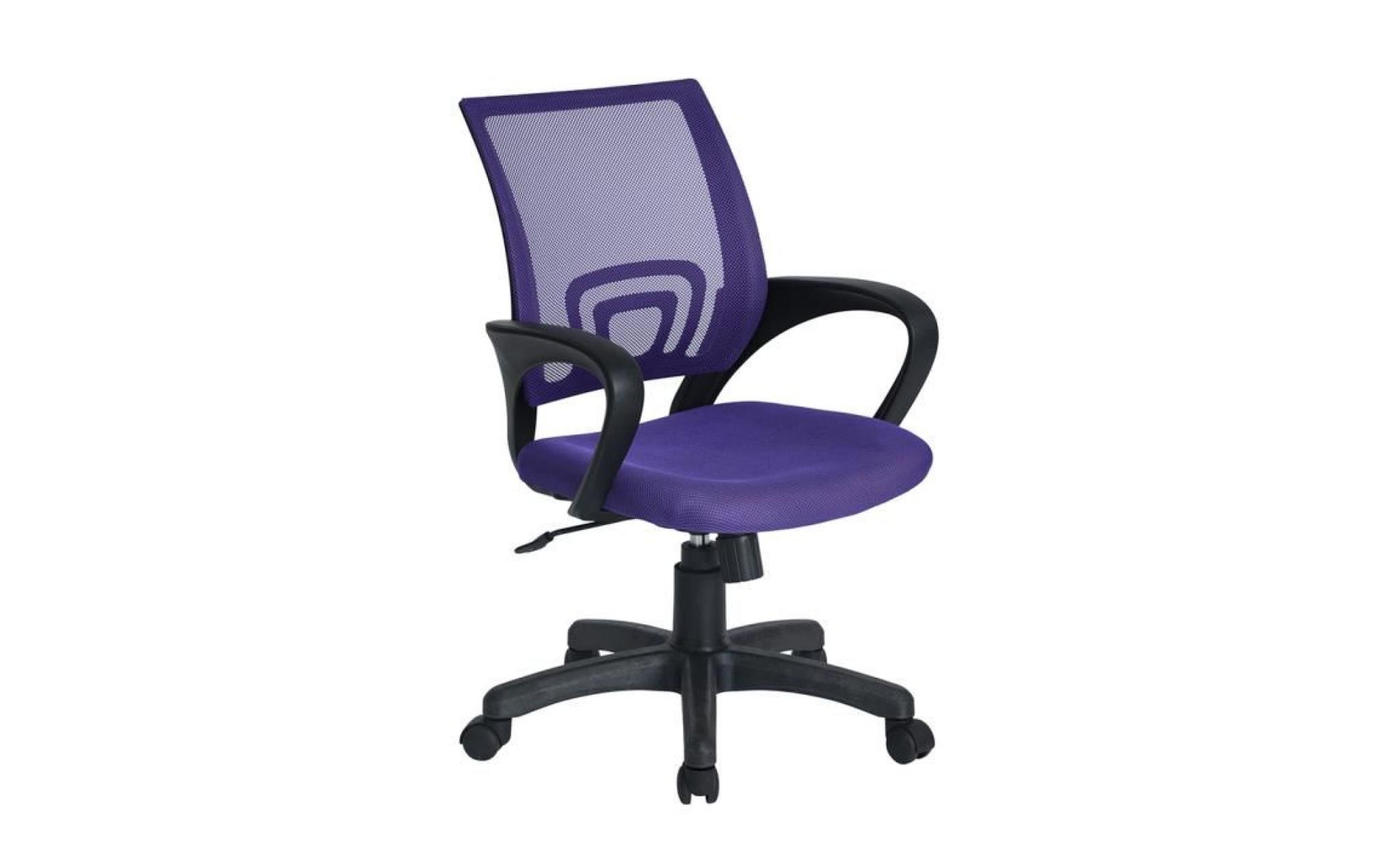 aingoo fauteuil de bureau violet réglable accoudoirs roulant maille plastique