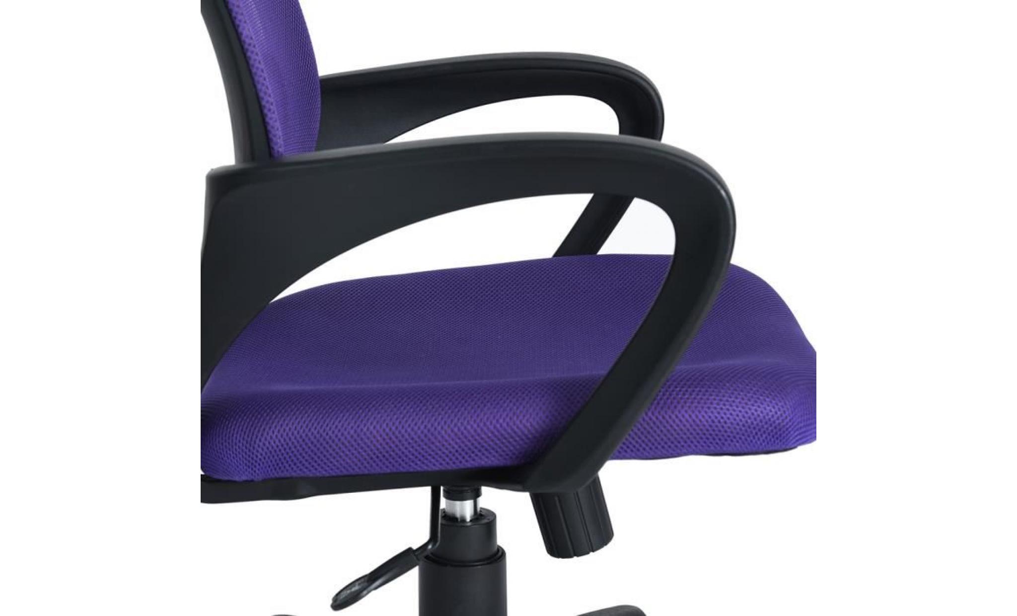 aingoo fauteuil de bureau violet réglable accoudoirs roulant maille plastique pas cher
