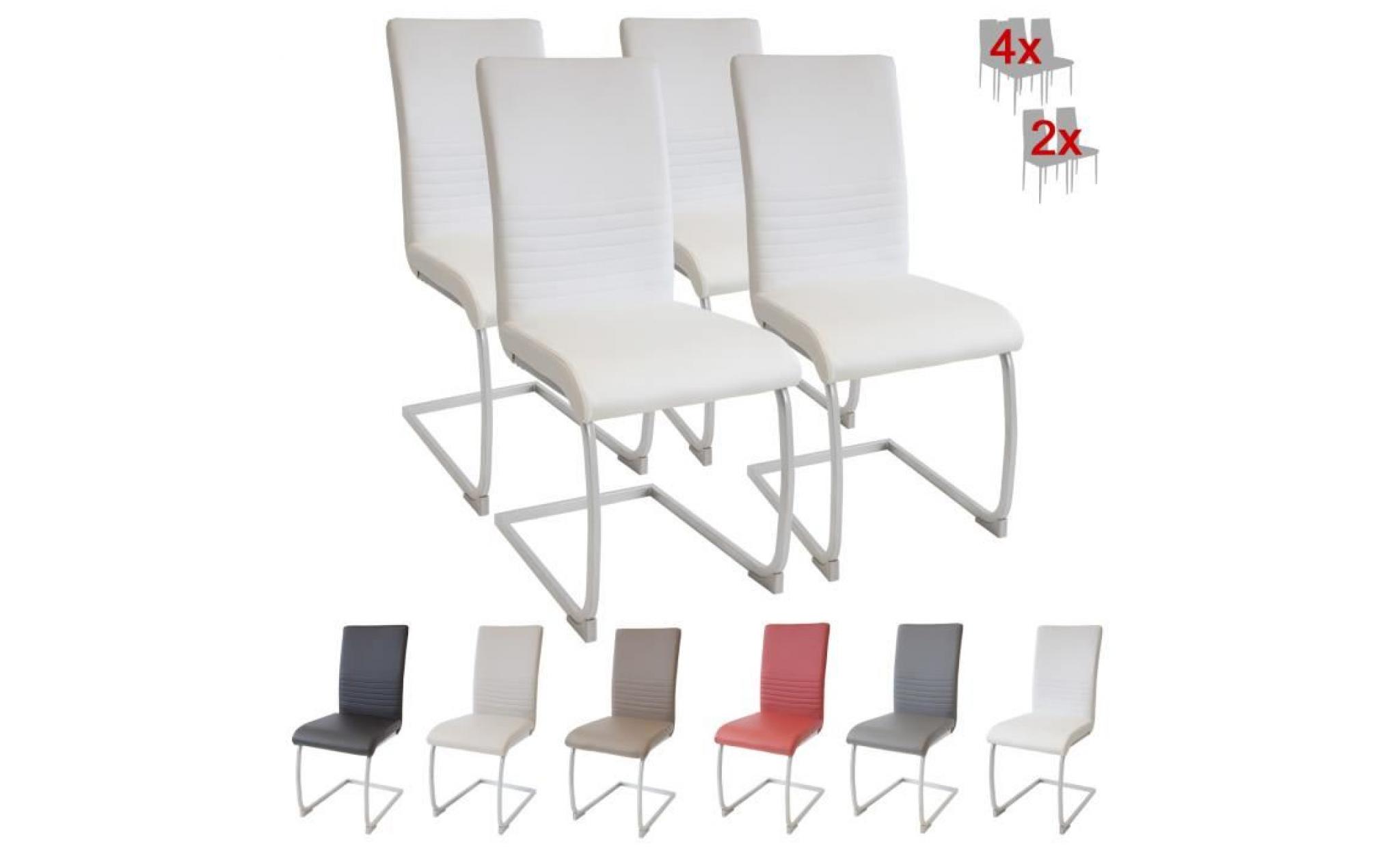 albatros chaise cantilever murano lot de 4 chaises, blanc, testé par sgs