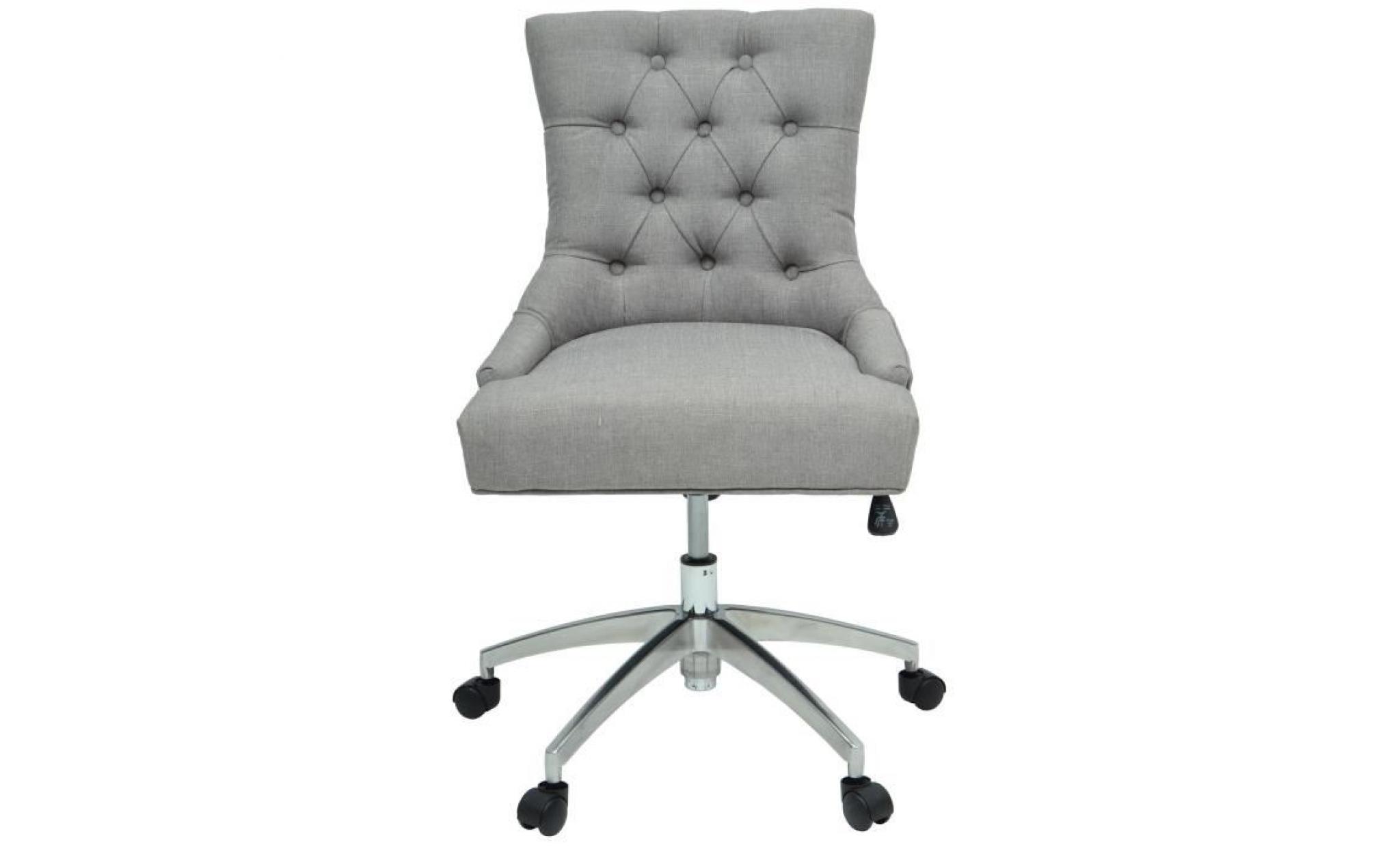 aleria fauteuil de bureau   tissu gris clair   l 58 x p 60 cm pas cher