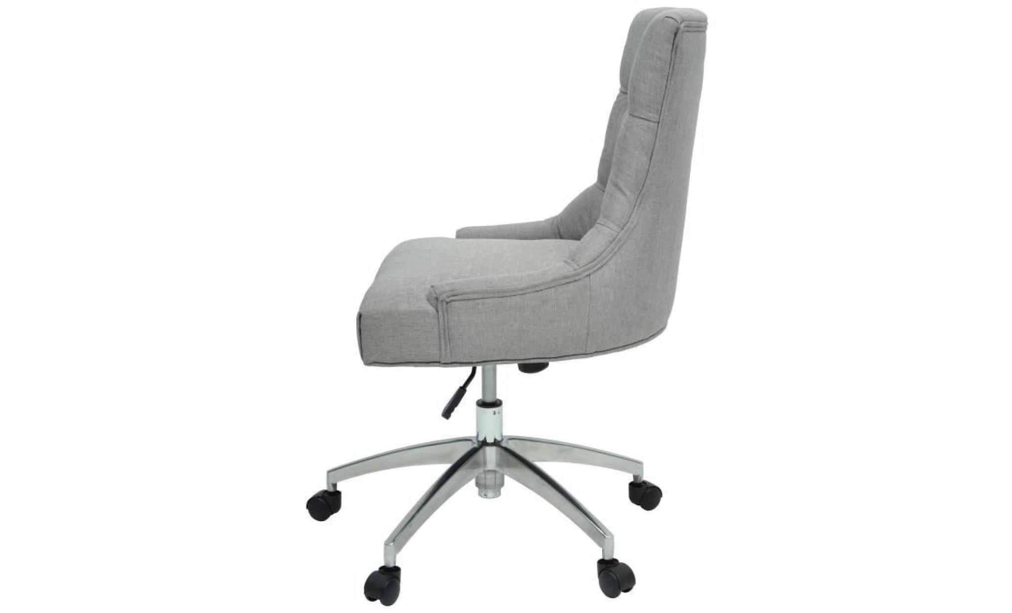 aleria fauteuil de bureau   tissu gris clair   l 58 x p 60 cm pas cher