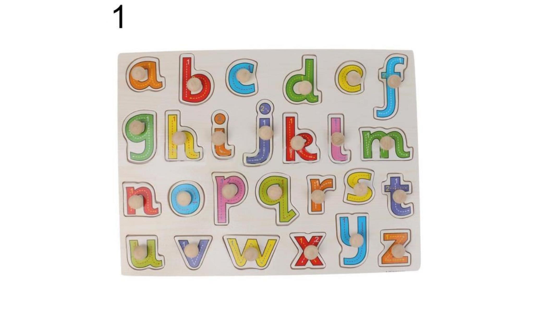 alphabet numéros en bois cheville en casse tête bébé enfant en bas Âge Éducatif jouet Éducatif cadeau alphabet # 1