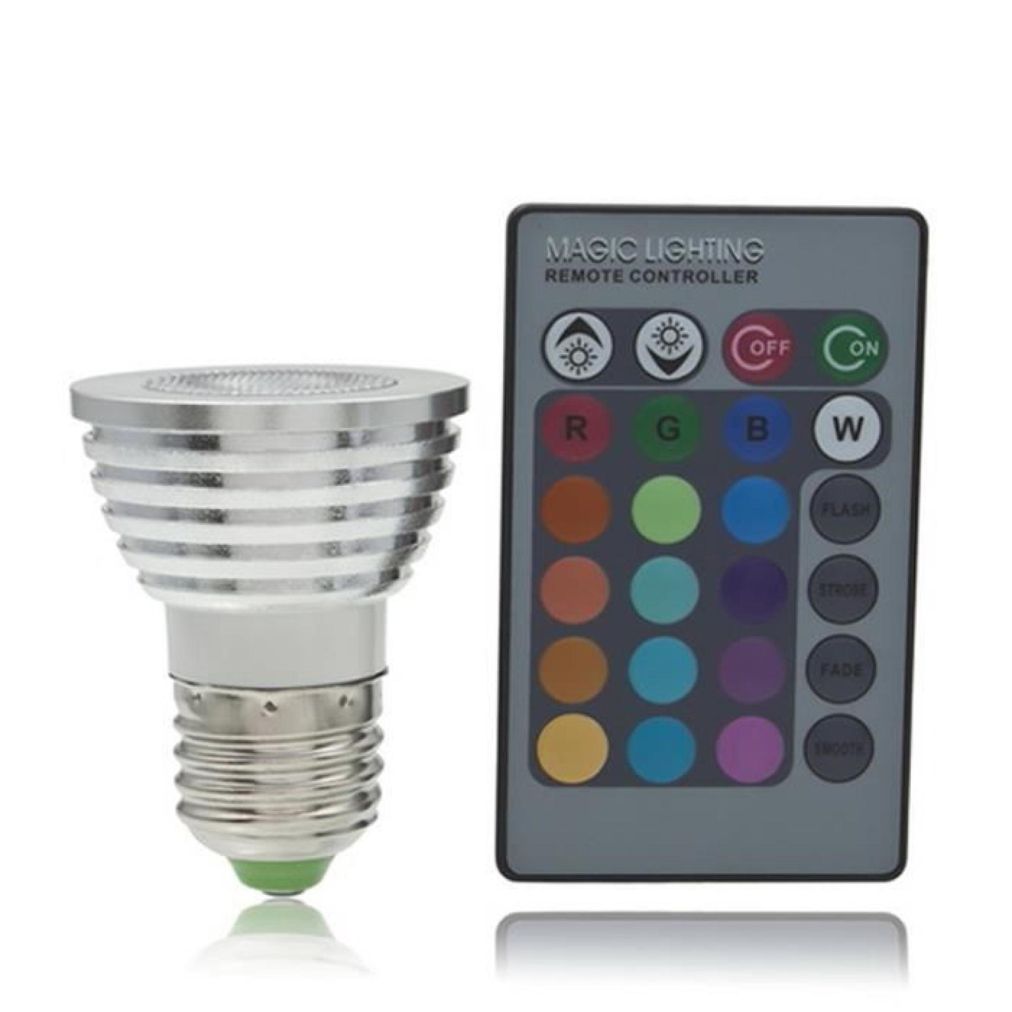 Ampoule E27 5W Multi Color Change RGB LED Lampe avec télécommande pas cher