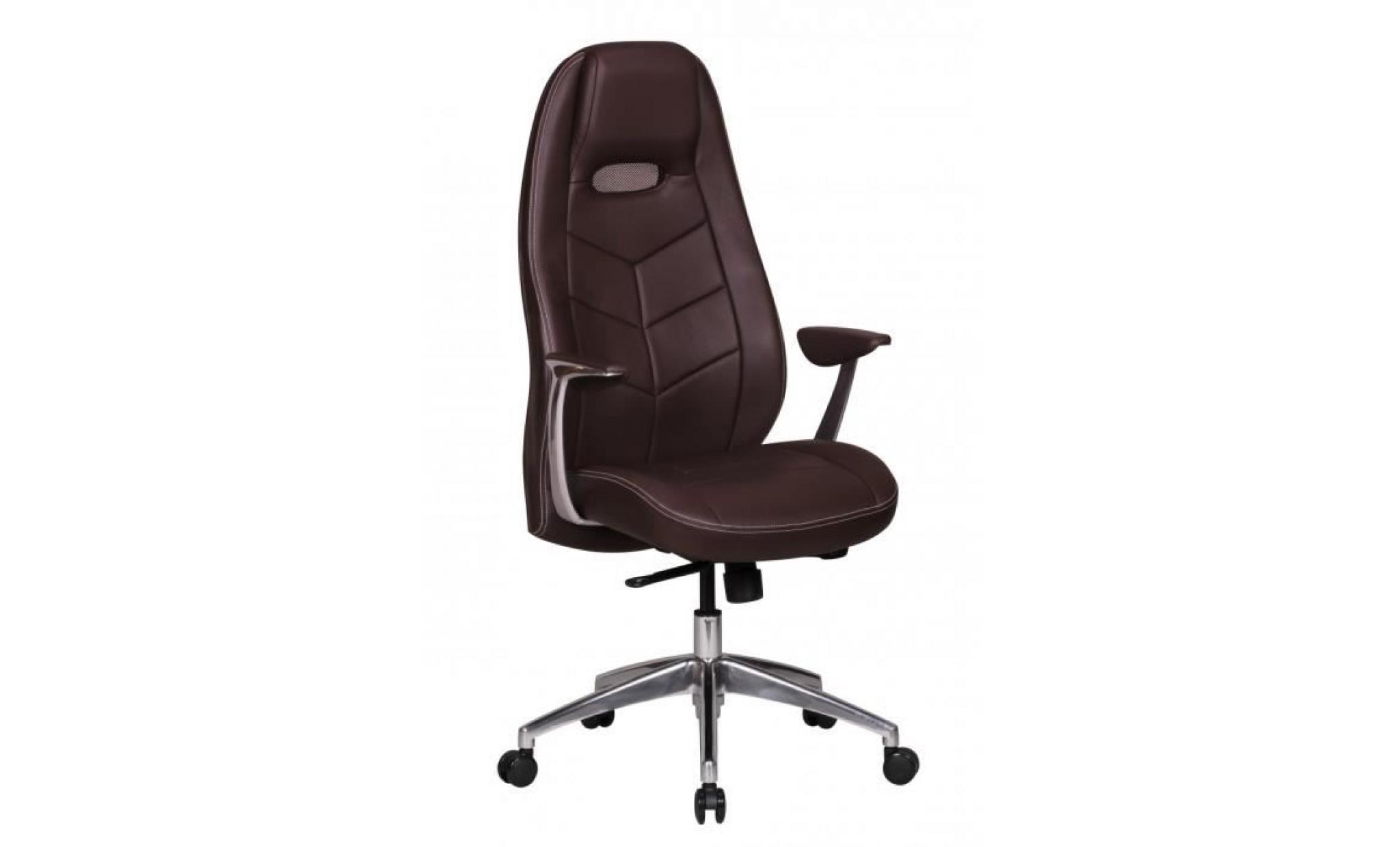 amstyle chaise de bureau bari cuir chaise de bureau brun avec accoudoirs fauteuil de direction mécanisme synchrone pivotant support