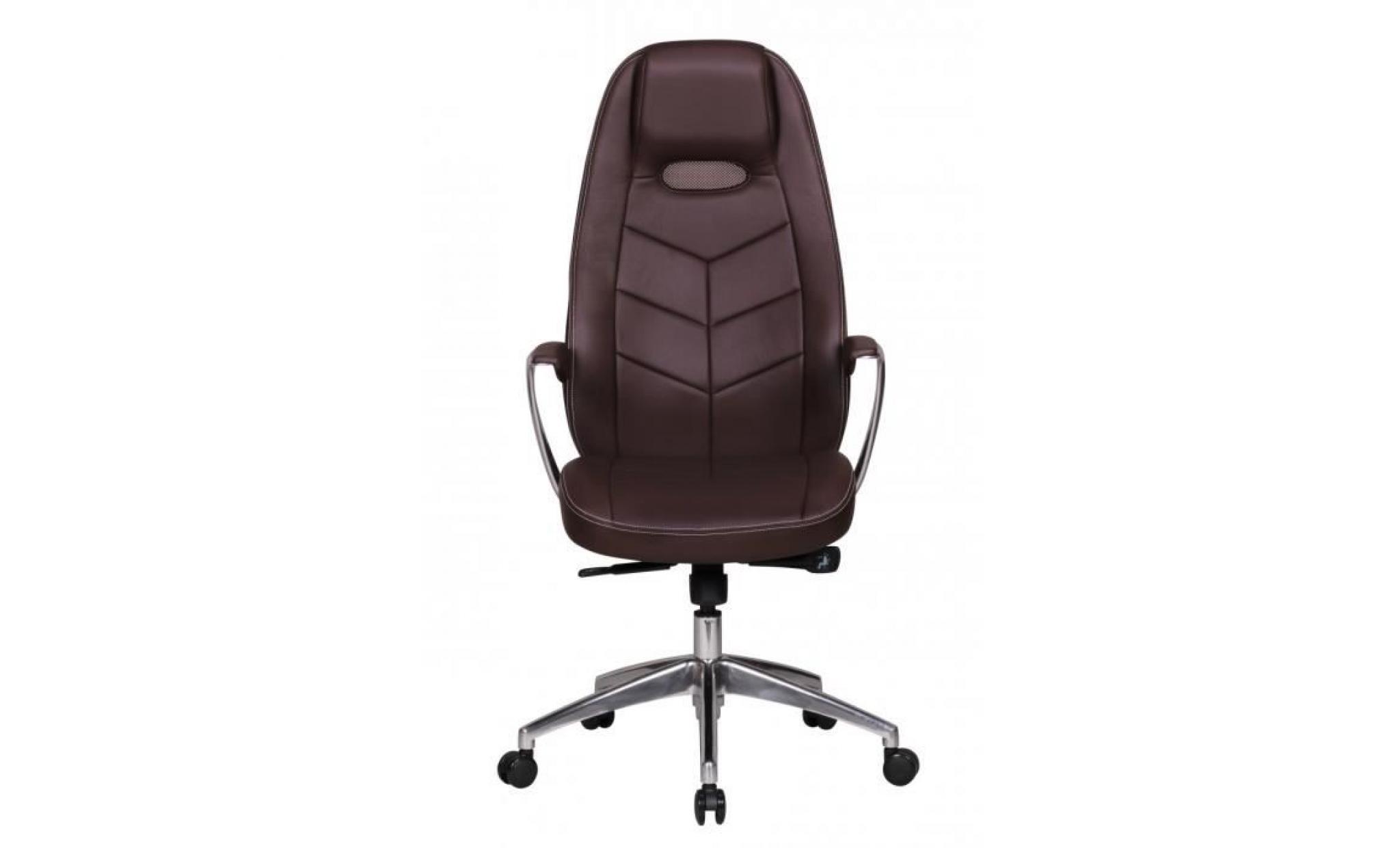 amstyle chaise de bureau bari cuir chaise de bureau brun avec accoudoirs fauteuil de direction mécanisme synchrone pivotant support pas cher