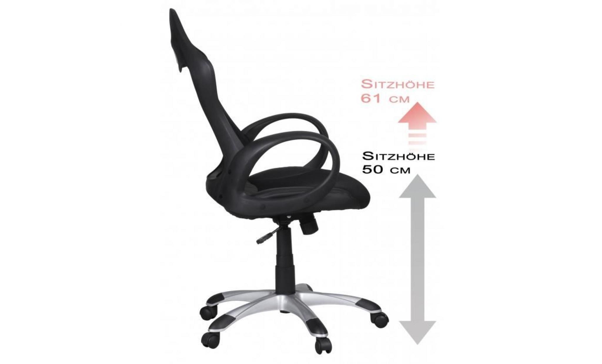 amstyle chaise de bureau chaise de bureau en tissu baseline accoudoir noir exécutif chaise chaise pivotante 120 kg mécanisme pas cher
