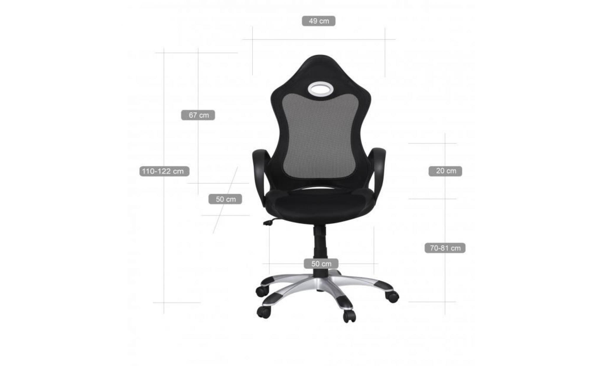 amstyle chaise de bureau chaise de bureau en tissu baseline accoudoir noir exécutif chaise chaise pivotante 120 kg mécanisme pas cher