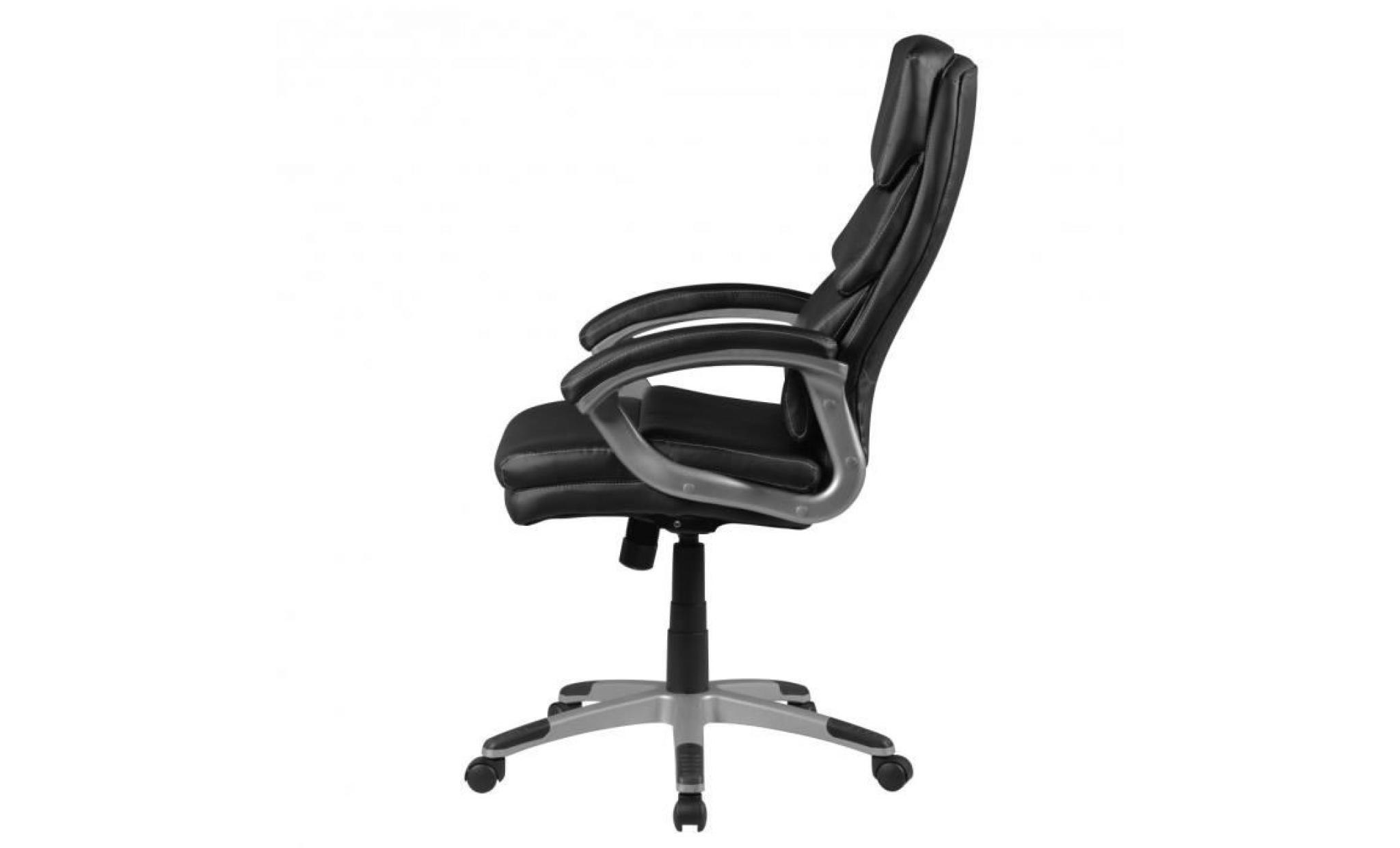 amstyle chaise de bureau fauteuils de direction san francisco noir pu chaise de bureau x xl chaise 120 kg pivotante avec pas cher