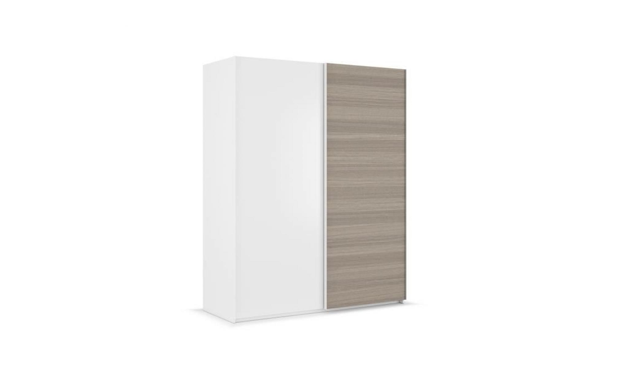 anchorage armoire de chambre   contemporain   décor frêne et blanc brillant   l 150 cm