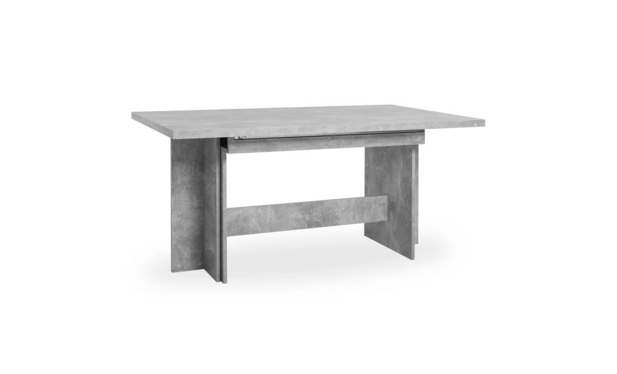 ancona table à manger extensible de 8 à 12 personnes classique effet béton structuré   l 160 / 310 x l 90 cm pas cher