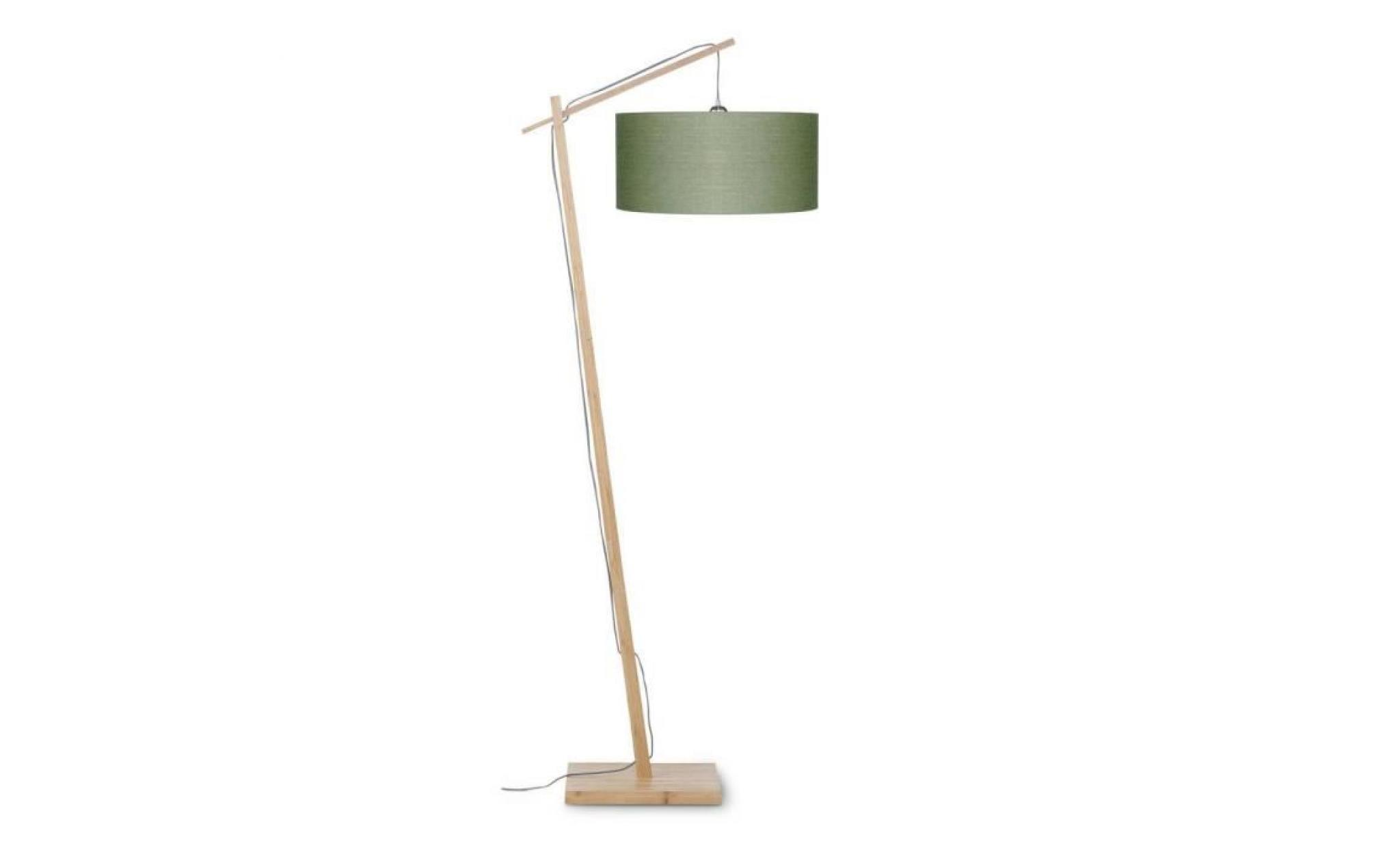 andes lampadaire bambou & lin naturel h176cm vert kaki good & mojo