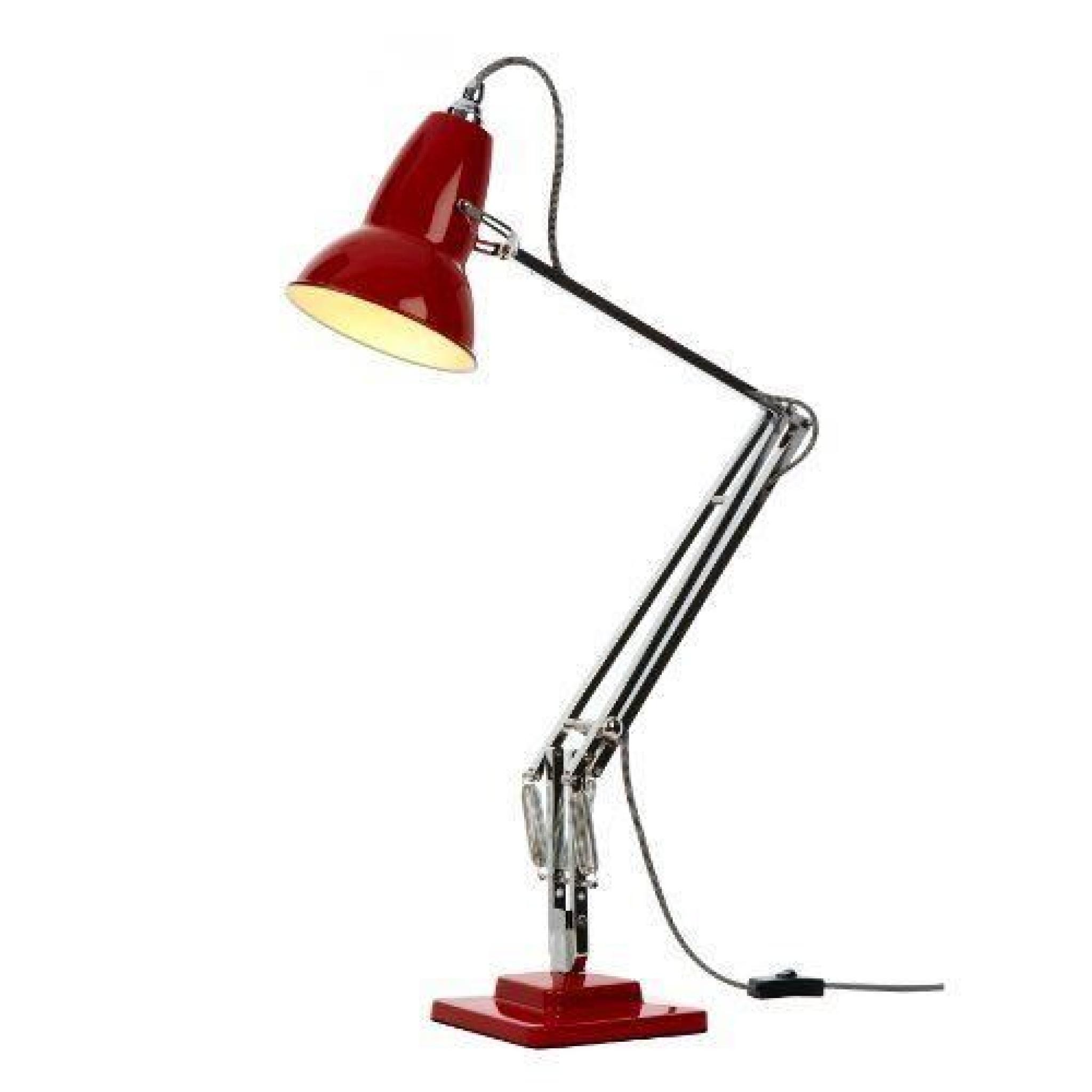 Anglepoise 30951 Duo1227 Lampe de Bureau 15 W E27 240 V Rouge avec Câble Blanc / Noir