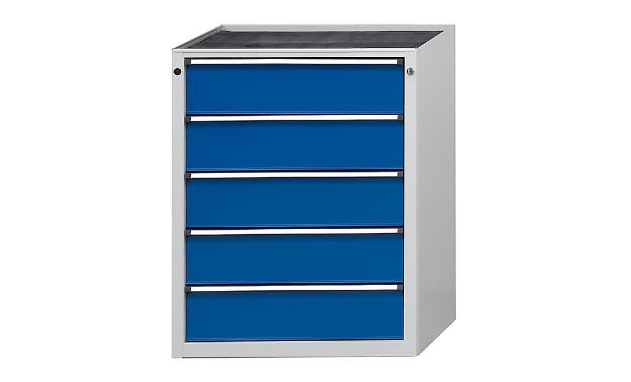 anke armoire à tiroirs, l x p 760 x 675 mm 5 tiroirs, hauteur 980 mm, façade bleu gentiane  