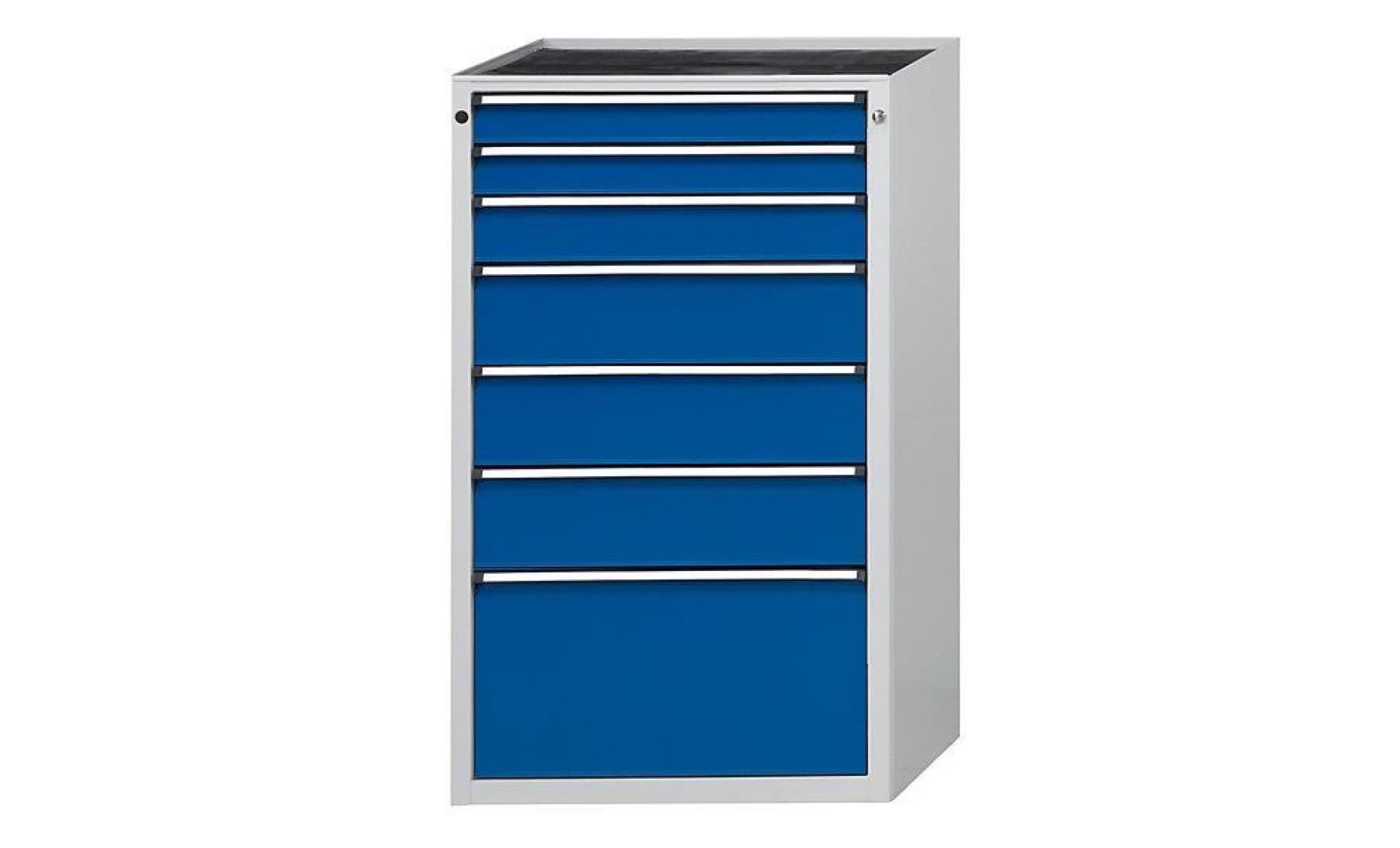 anke armoire à tiroirs, l x p 760 x 675 mm 7 tiroirs, hauteur 1280 mm, façade bleu gentiane  
