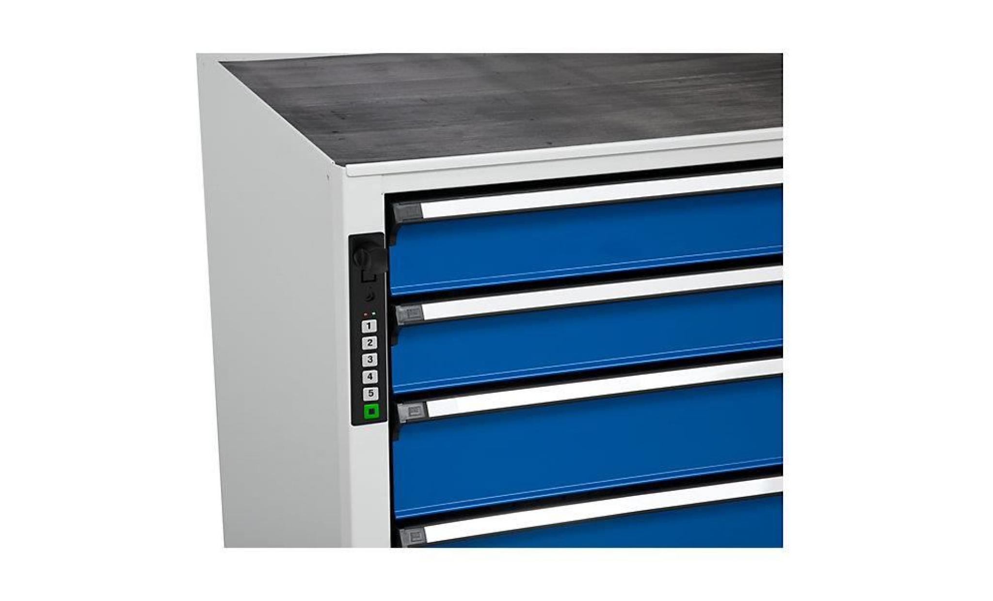 anke armoire à tiroirs, l x p 760 x 675 mm 7 tiroirs, hauteur 1280 mm, façade bleu gentiane   pas cher