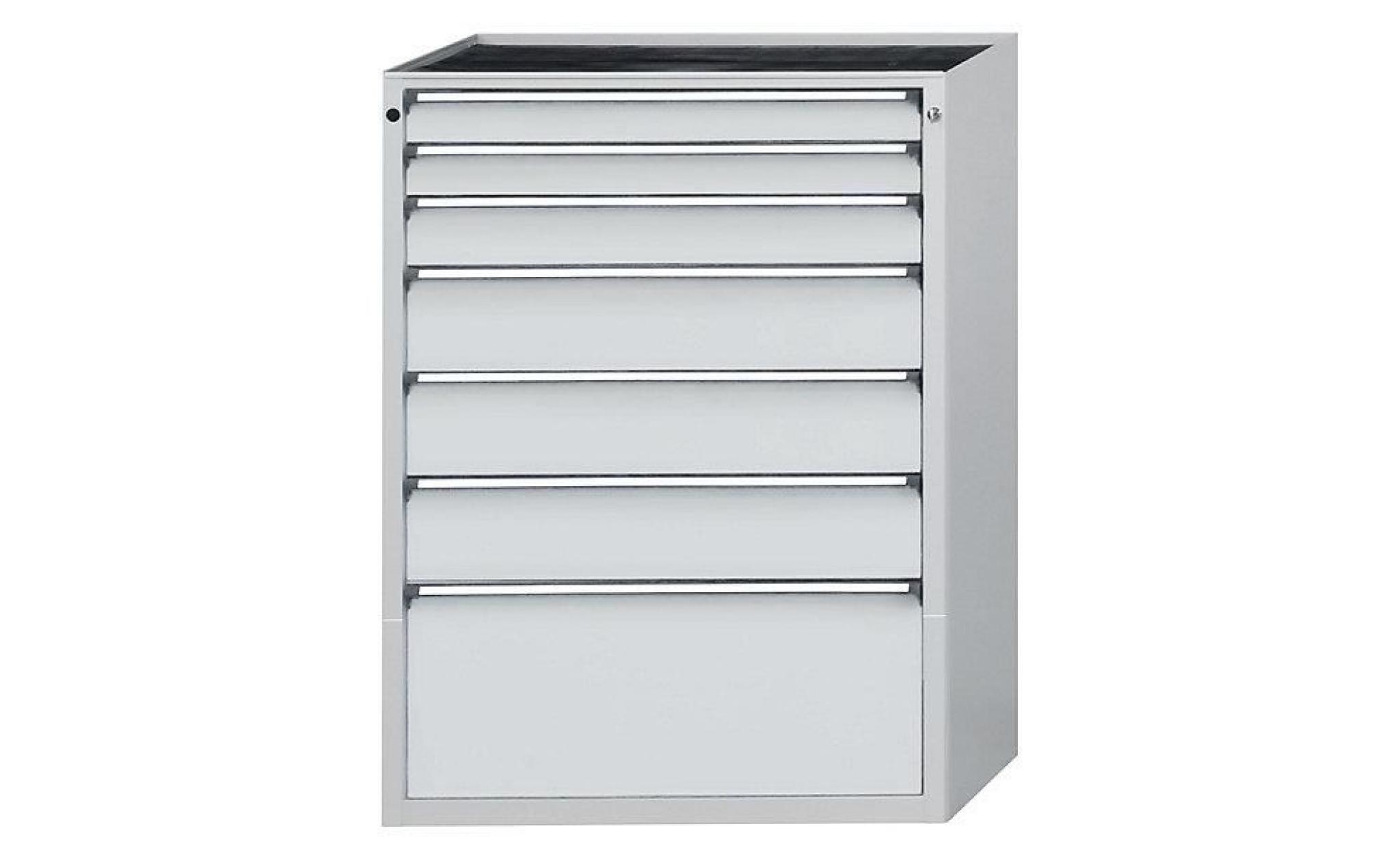 anke armoire à tiroirs, l x p 910 x 675 mm 7 tiroirs, hauteur 1280 mm, façade gris clair  