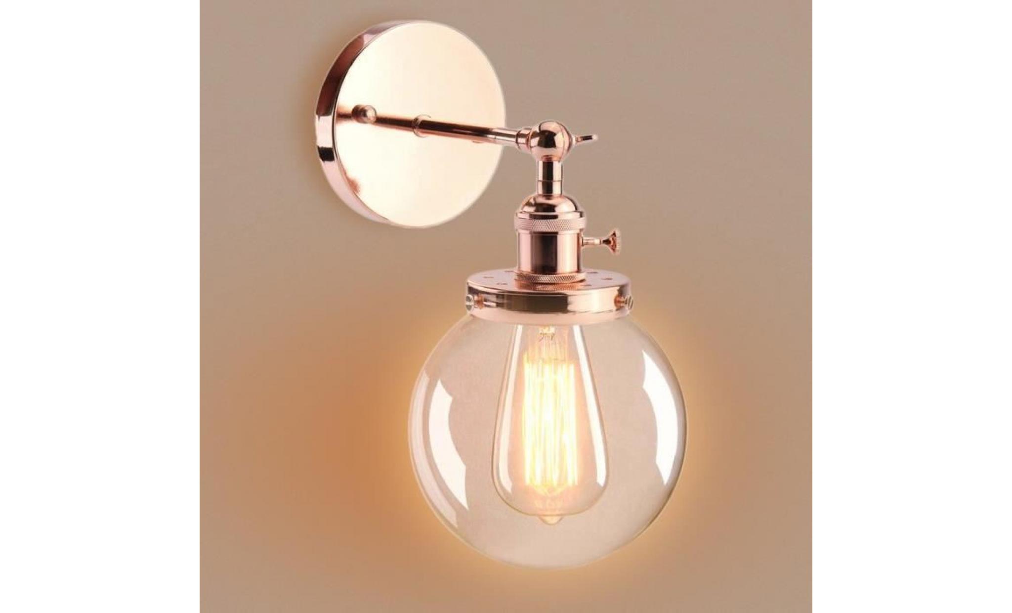 applique d'interieur e27 métal industriel vintage luminaires lustre lampe rose doré(les ampoules e27 non inclus)