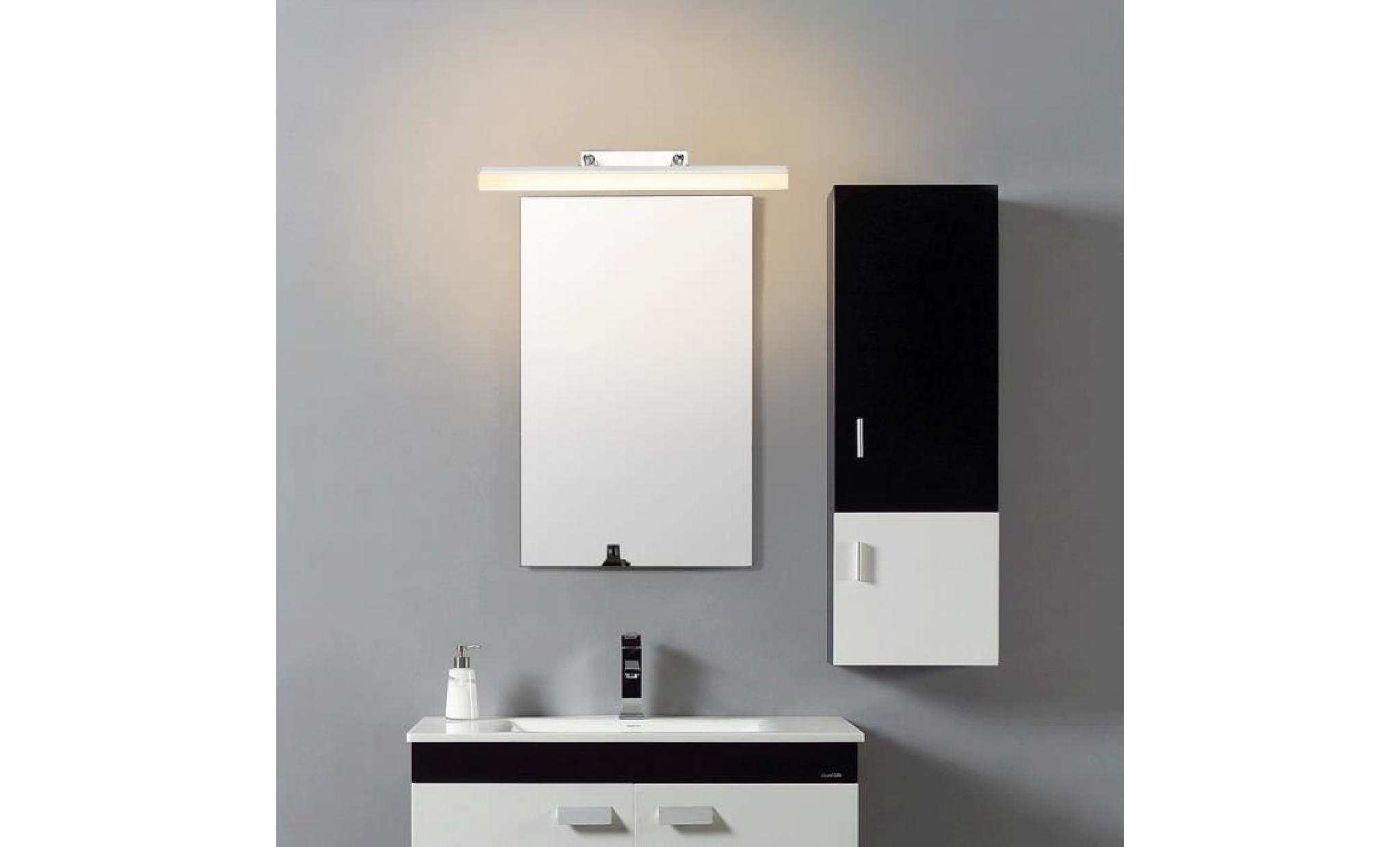 applique de miroir de salle de bain 12w led integré 790 lm blanc chaud acrylique eclairage salle de bain applique murale réglable pas cher