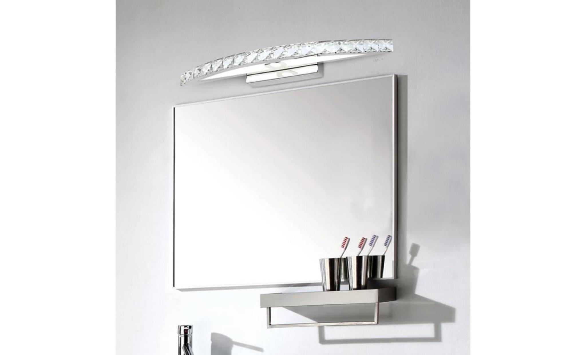 applique de miroir de salle de bain 15w blanc led crystal mirror integré 1350 lumens 6000 6500k pas cher