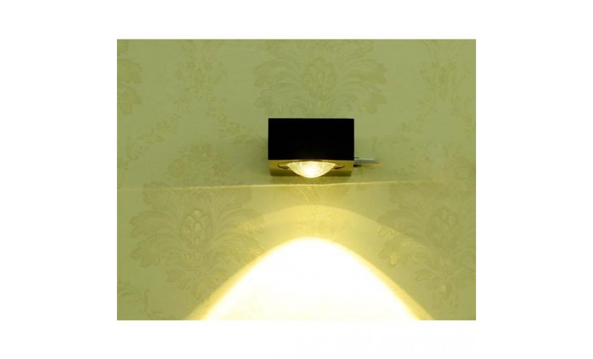 applique intérieur lampe de chevet led 3w design moderne lumière blanche chaude en aluminium