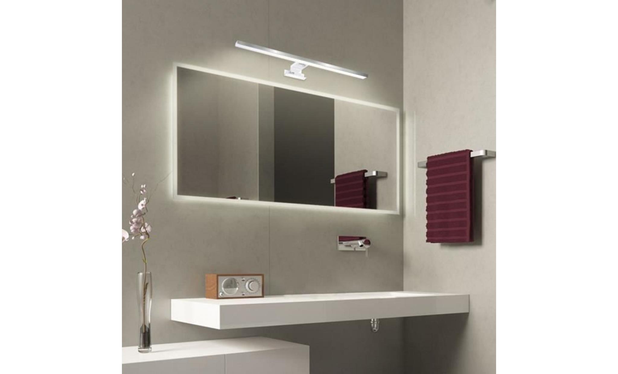 applique lampe led miroir salle de bain ultra mince étanche ip44 blanc froid