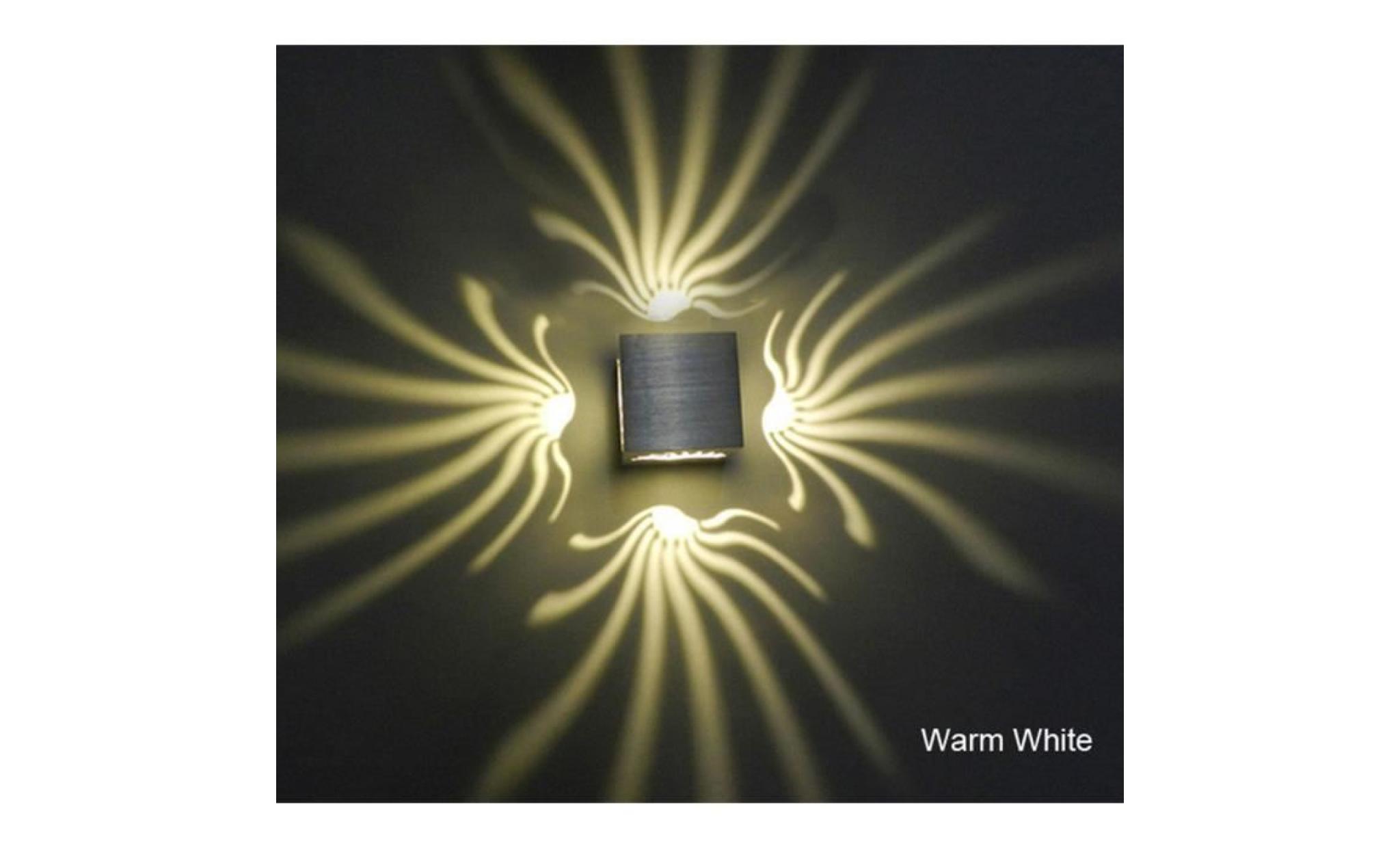 applique led 3w ac85 265v ac85 265v lampe créative moderne en aluminium à économie d'énergie pour éclairage intérieur (blanc chaud)
