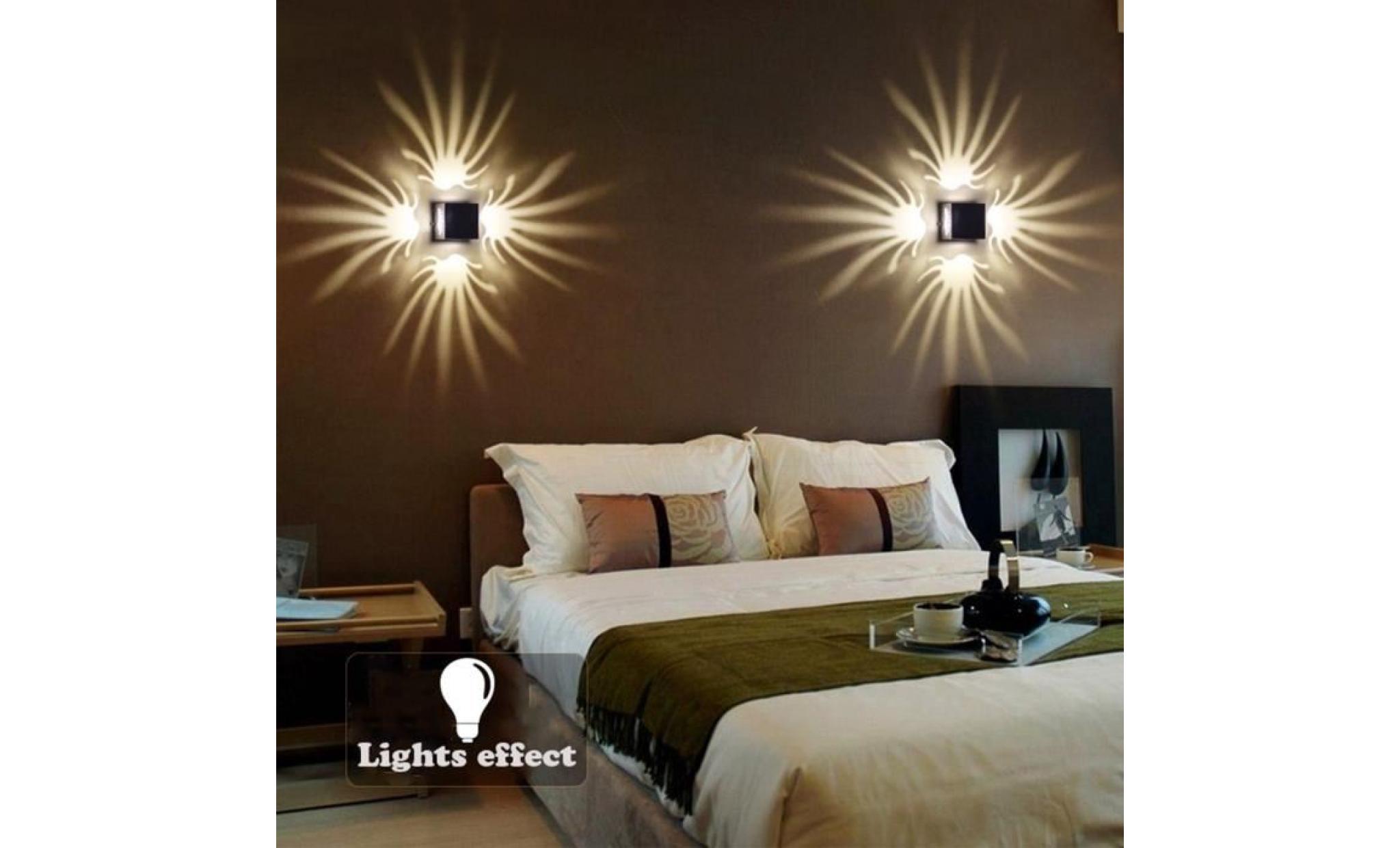 applique led 3w ac85 265v ac85 265v lampe créative moderne en aluminium à économie d'énergie pour éclairage intérieur (blanc chaud) pas cher
