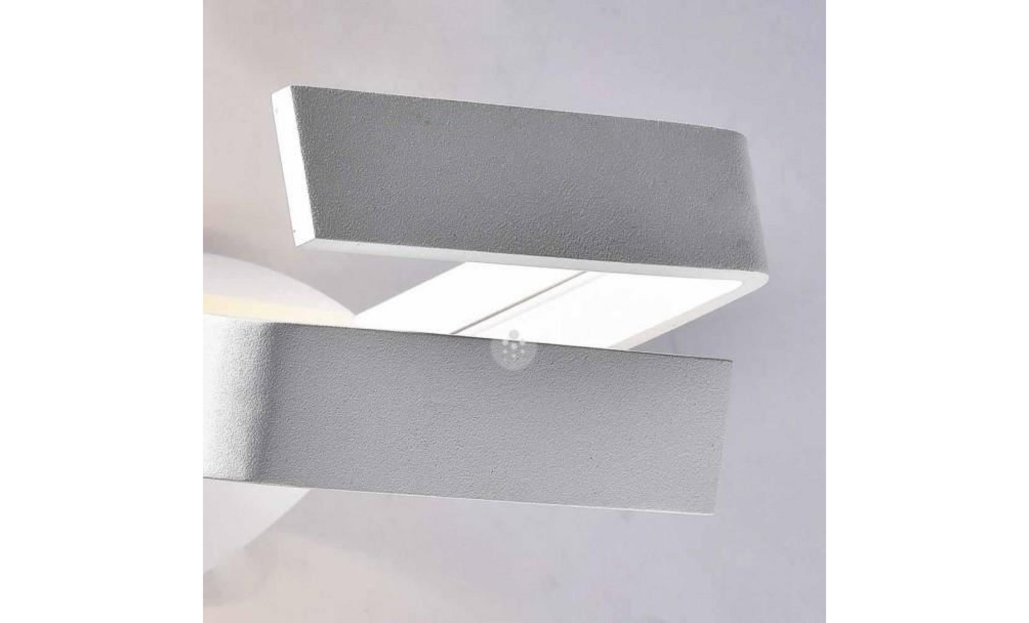 Applique LED design aluminium 2 bras rectangle - Arca pas cher