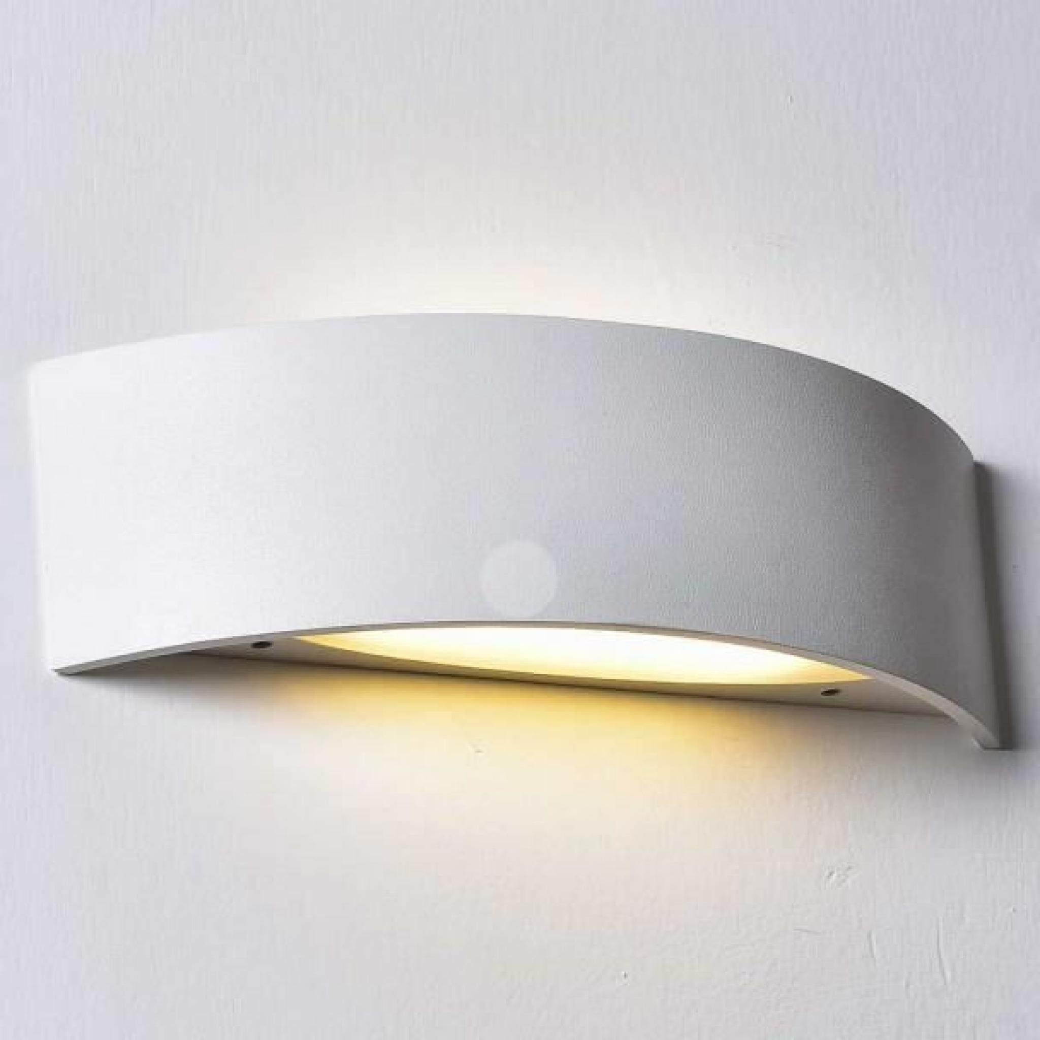 Applique LED design aluminium demi-lune blanche - Arca