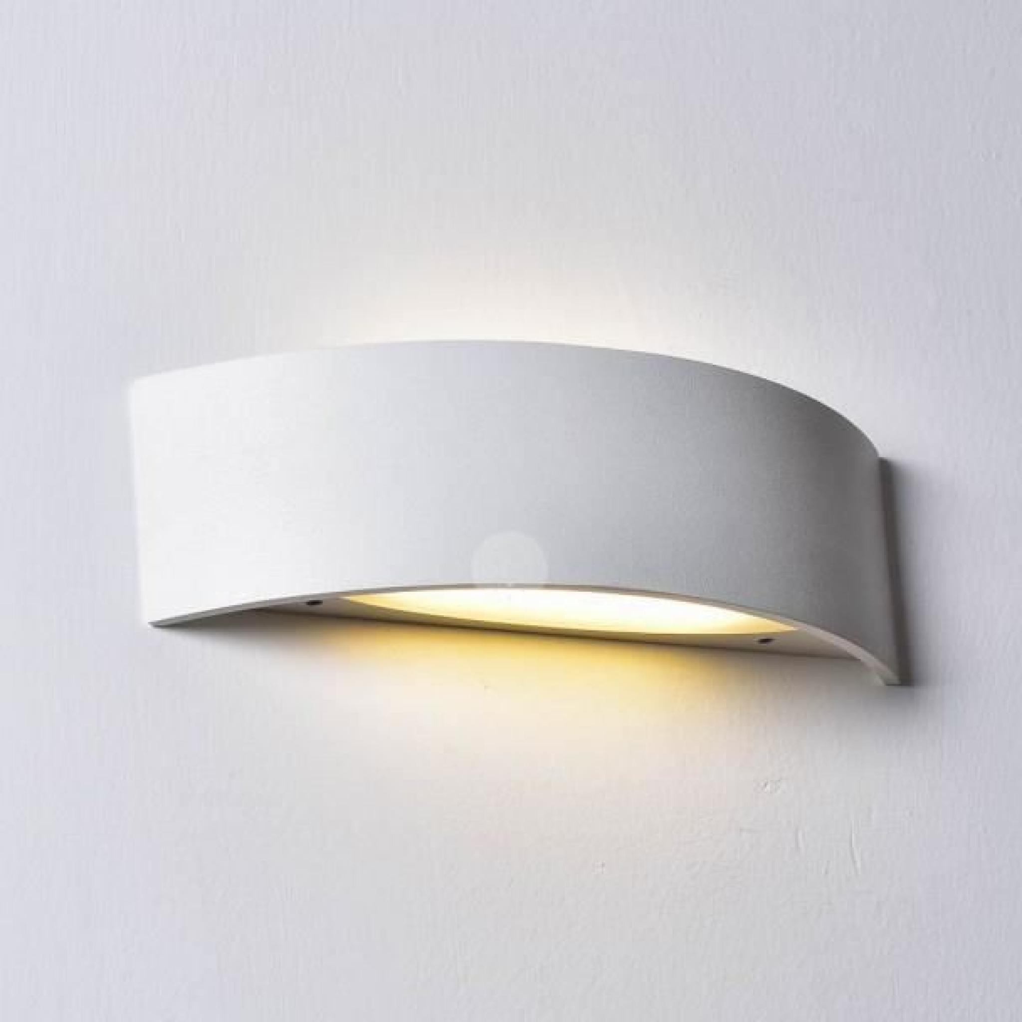 Applique LED design aluminium demi-lune blanche - Arca pas cher