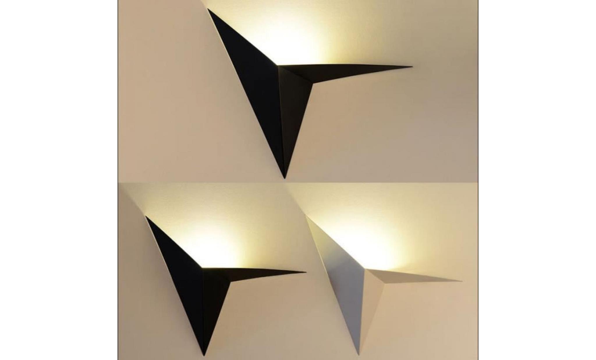 applique mur décoration lampe economie 3w led lumière chaude pour salon chambre table de chevet noir pas cher