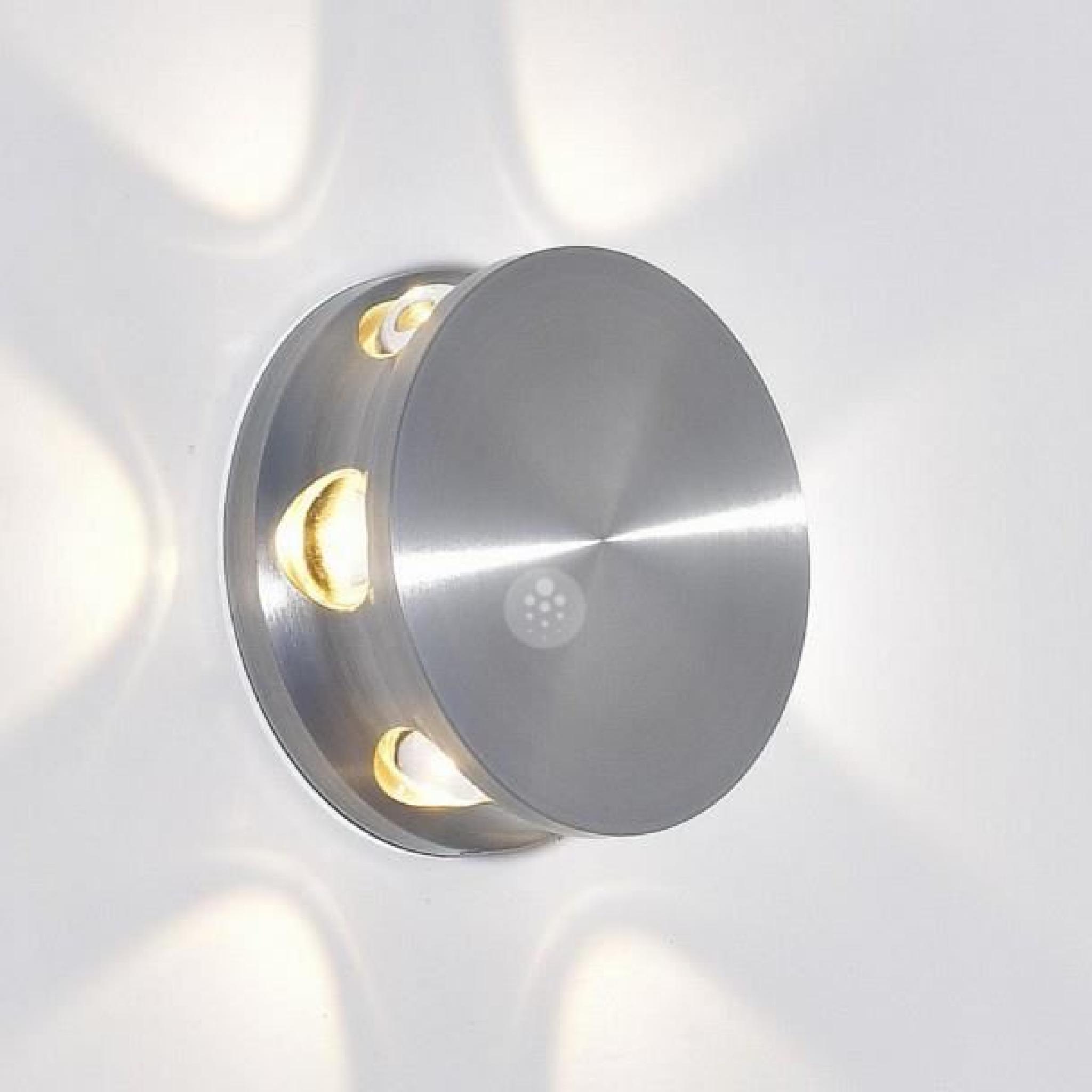 Applique LED ronde aluminium argent design - Kina