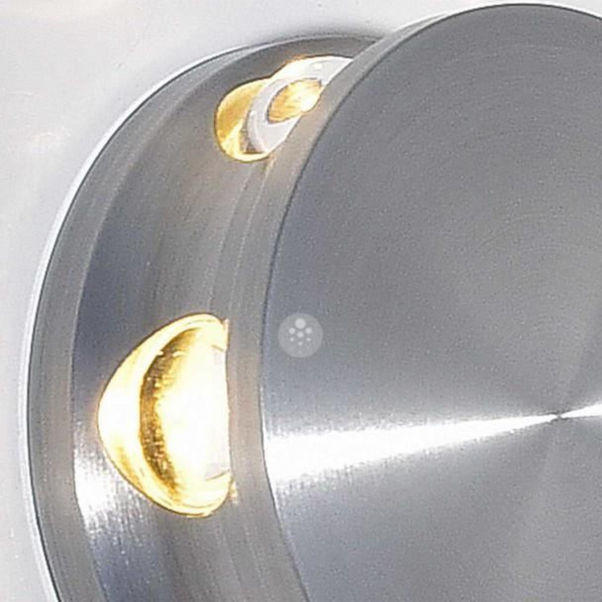 Applique LED ronde aluminium argent design - Kina pas cher