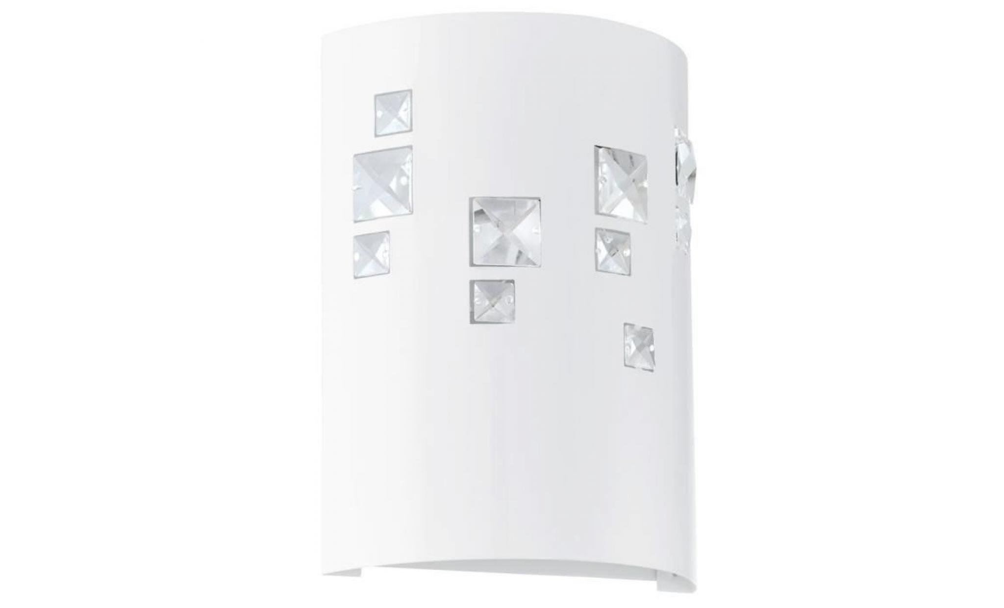 applique luminaire mural éclairage métal verre cristaux blanc couloir chambre