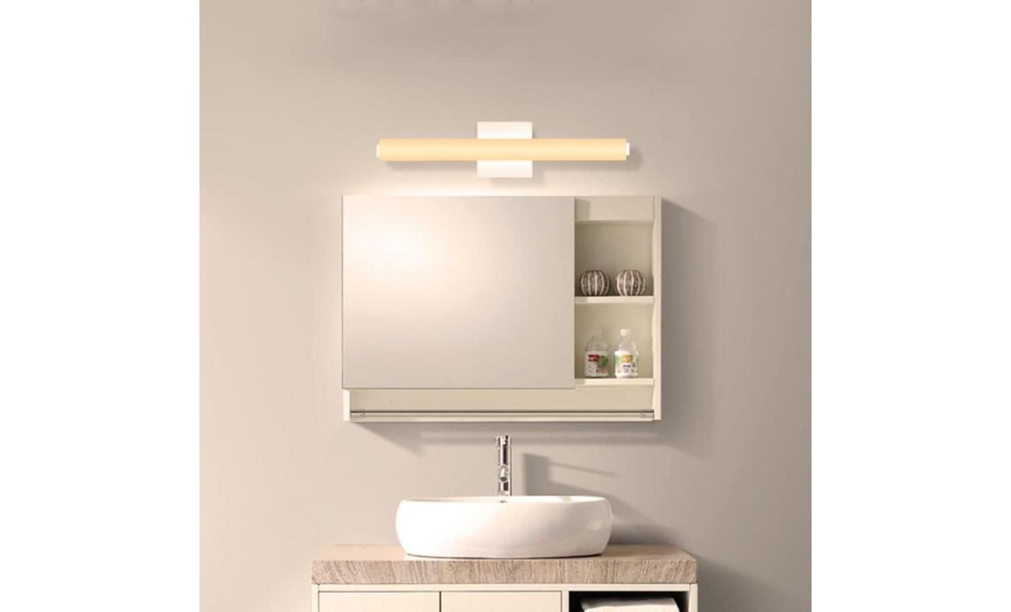 applique miroir de salle de bain acrylique blanc chaud 14w contemporain miroir de salle de bain acier inoxydable 61x5x5 cm pas cher